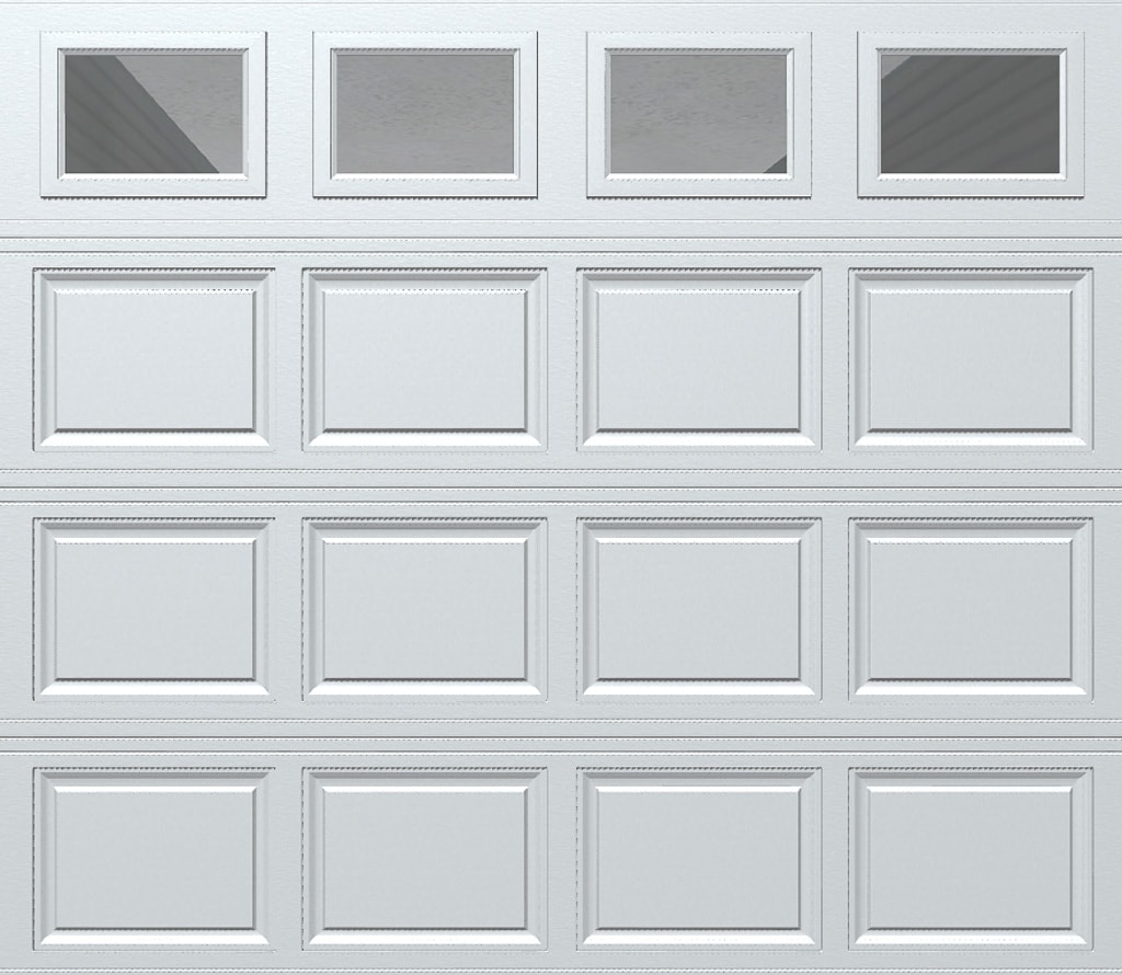 Wayne Dalton 8500CRWHCLRI87 Classic Steel Model 8500 8-ft x 7-ft Insulated White Single Garage Door with Windows