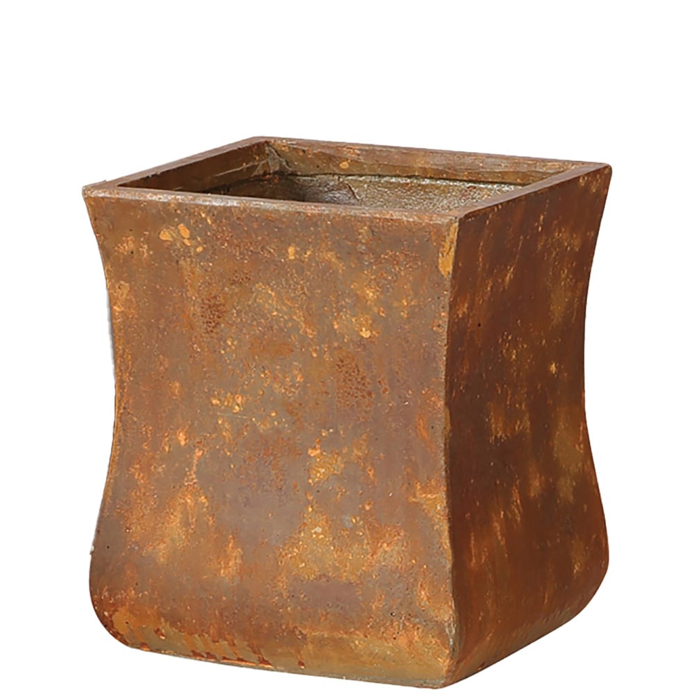  LGP-03B-RU Square 12-in W x 15-in H Brown Concrete Indoor/Outdoor Planter