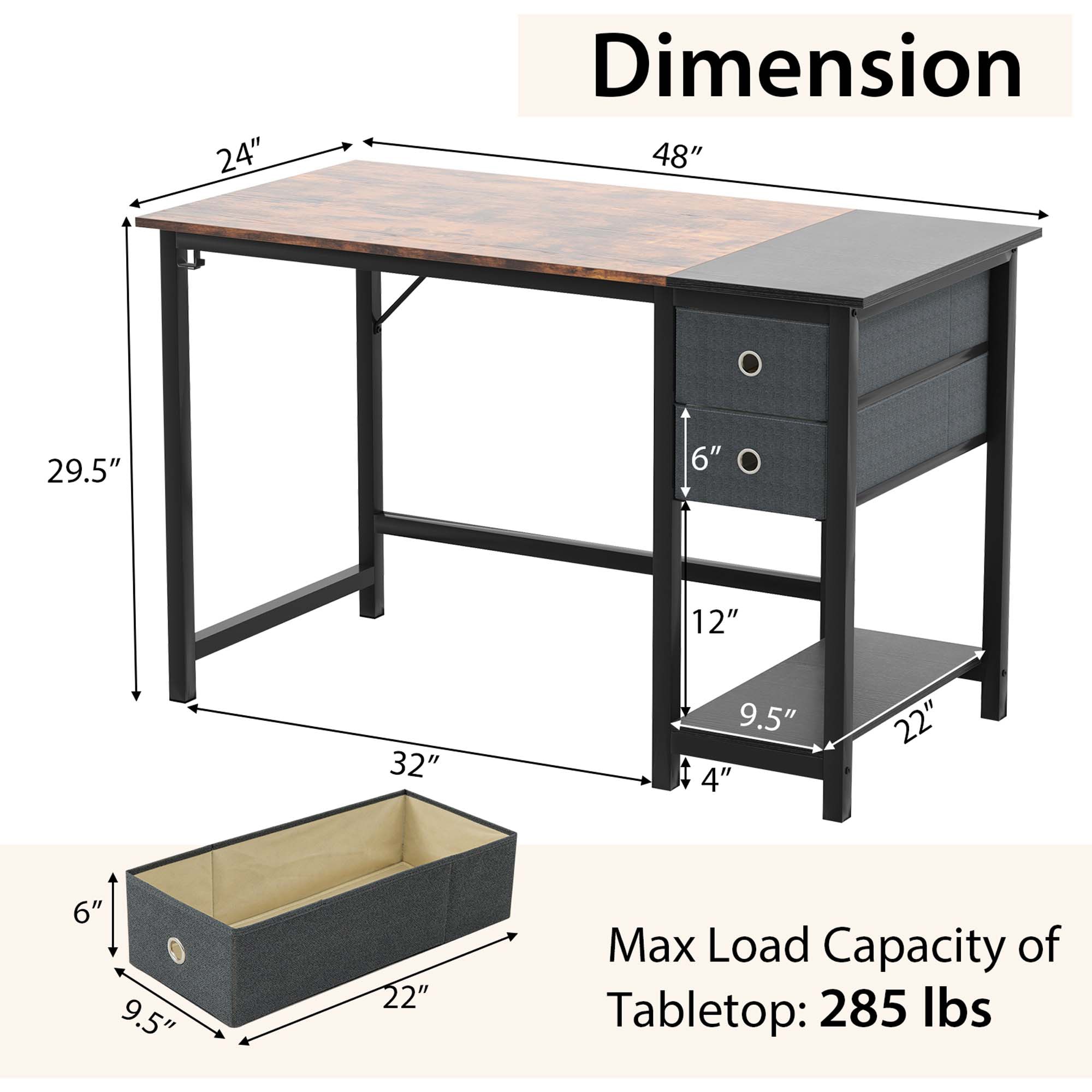 Costway HCST00529 desks - View #2