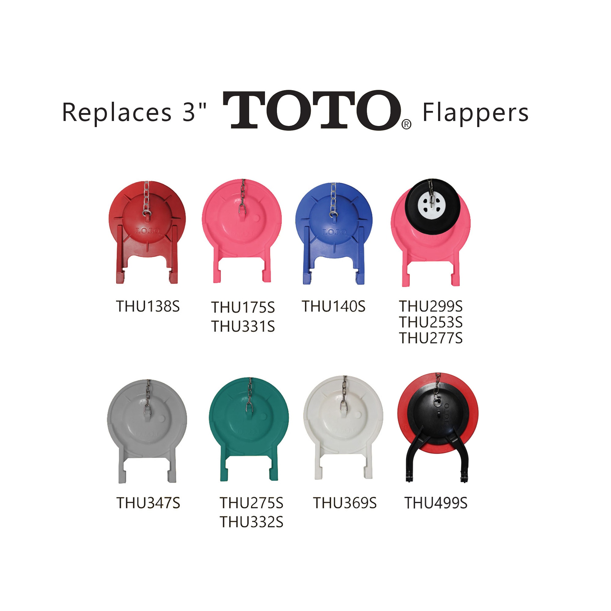 TOTO 3in Rubber Universal Toilet Flapper in the Toilet Flappers