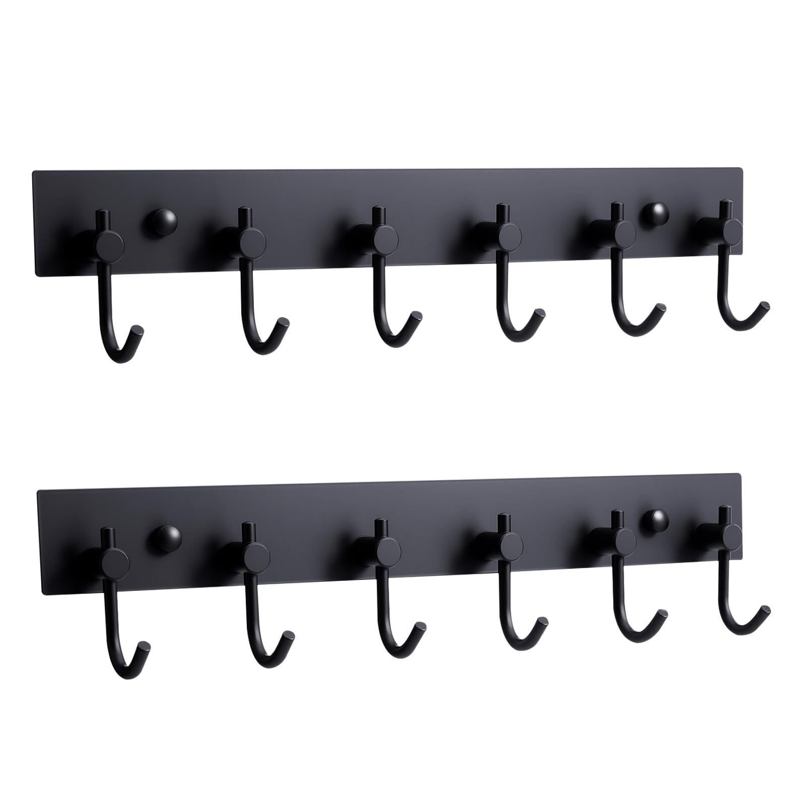Garvee 2-Pack Elephant Trunk Wall Hooks 6-Hook Stainless Steel Coat Rack Decorative Key Holder Coat Rack Wall Mounted Keys Coats Towels Hats Organizer for Entryway Bathroom Laundry Room Closet Black #BZZ-NEOURIKCPO