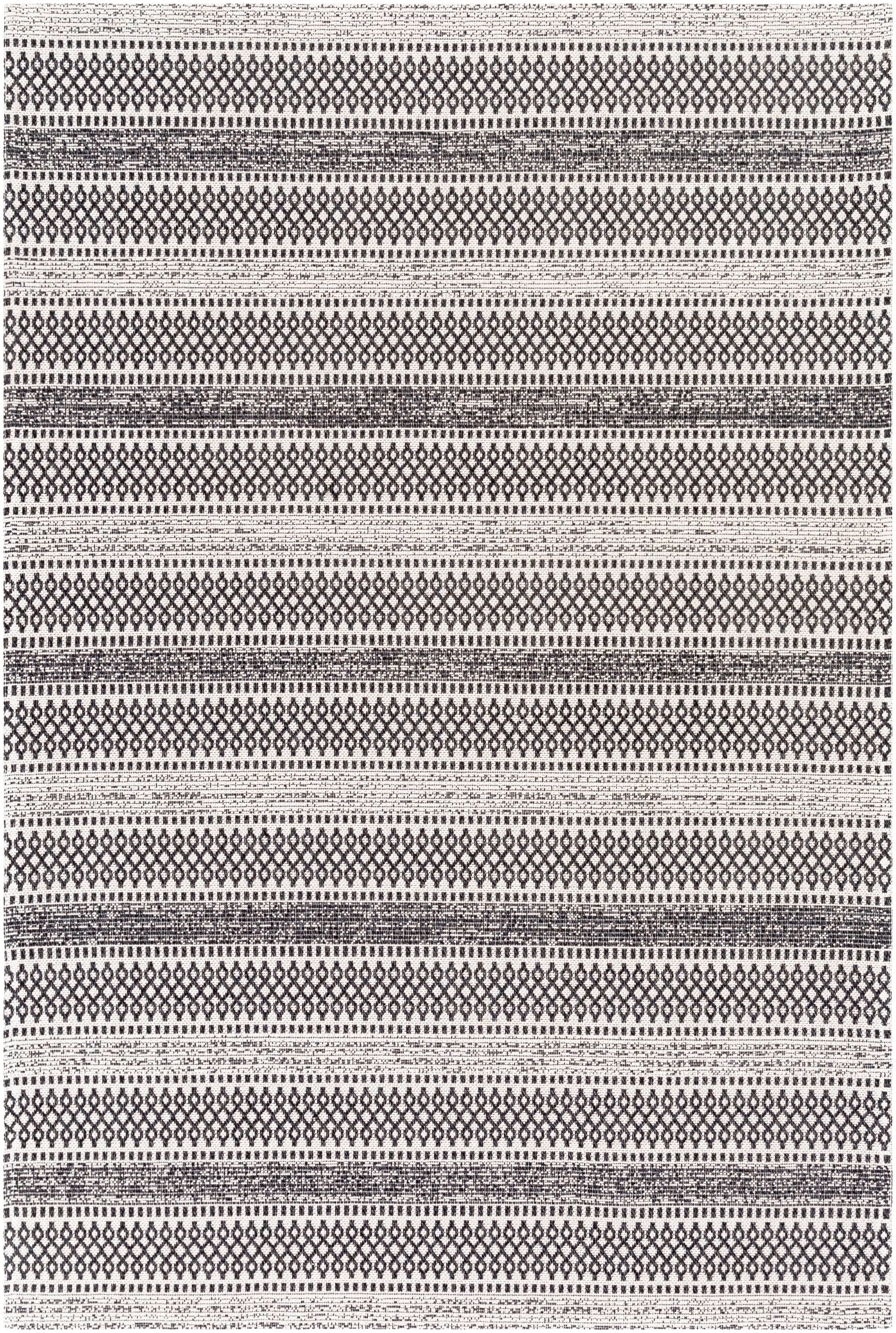 Livabliss LCS2310-5373 La Casa 5 x 7 (ft) Cotton Black Rectangular Indoor Medallion Global Area rug