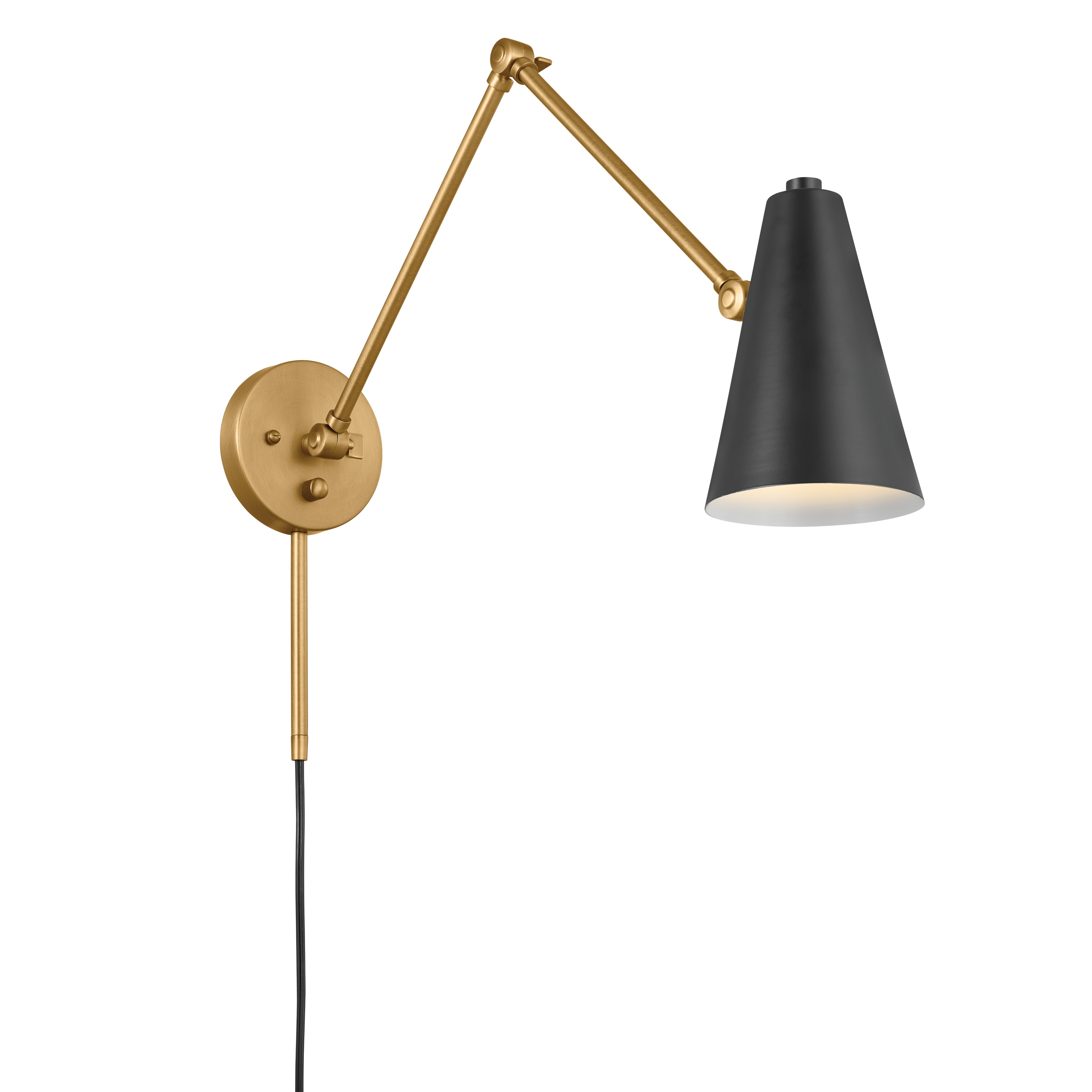 Kichler 52486NBRB Sylvia 5.5-in W 1 -Light Gold Wall Sconce