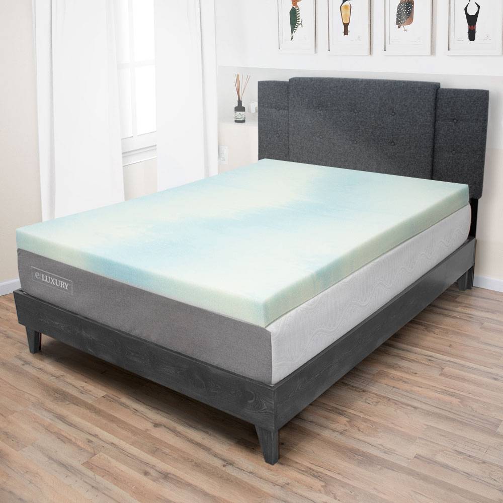 eLuxury 3 in Foam Mattress Topper, Blue, California King