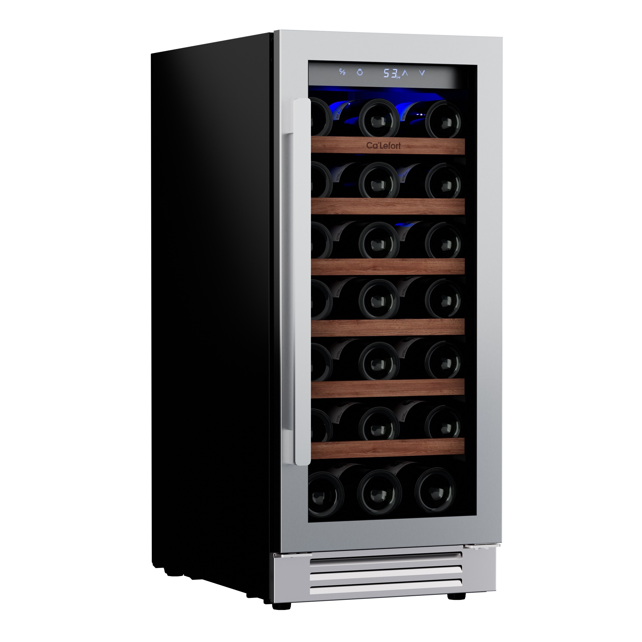 Ca'Lefort 15'' Stainless Steel 33-Bottle Wine Cooler with Glass Door