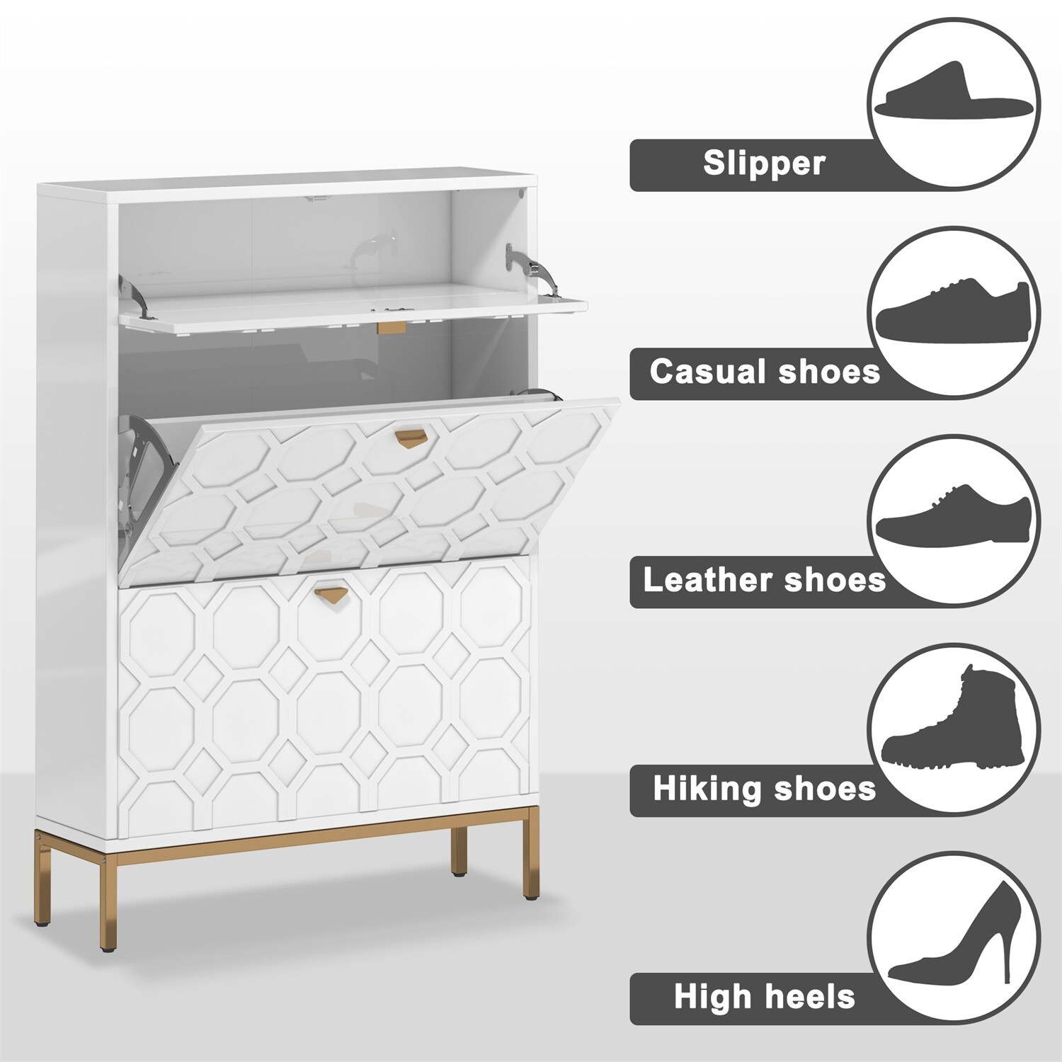 Mondawe MO-JH-XG2-WH Shoe-Racks - View #7
