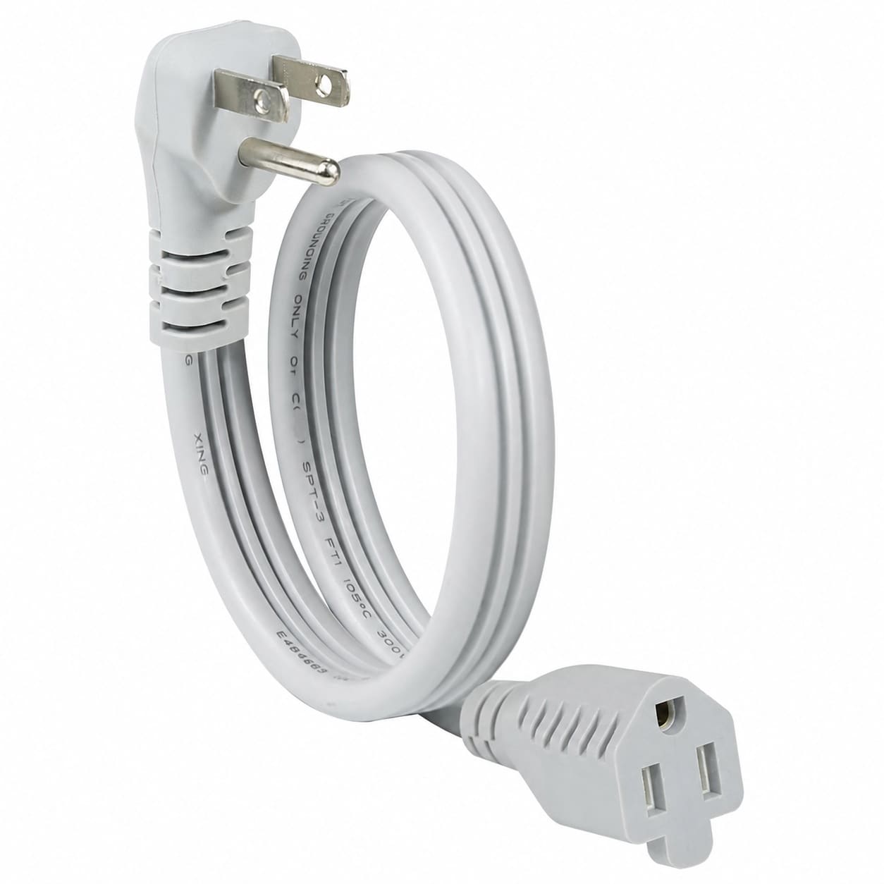 Phewnyzo  Appliance Extension Cord 3 Prong Flat Plug SPT 3 14 AWG Heavy Duty Low Profile Grounded Cable for Air Conditioner Refrigerator Heater 1