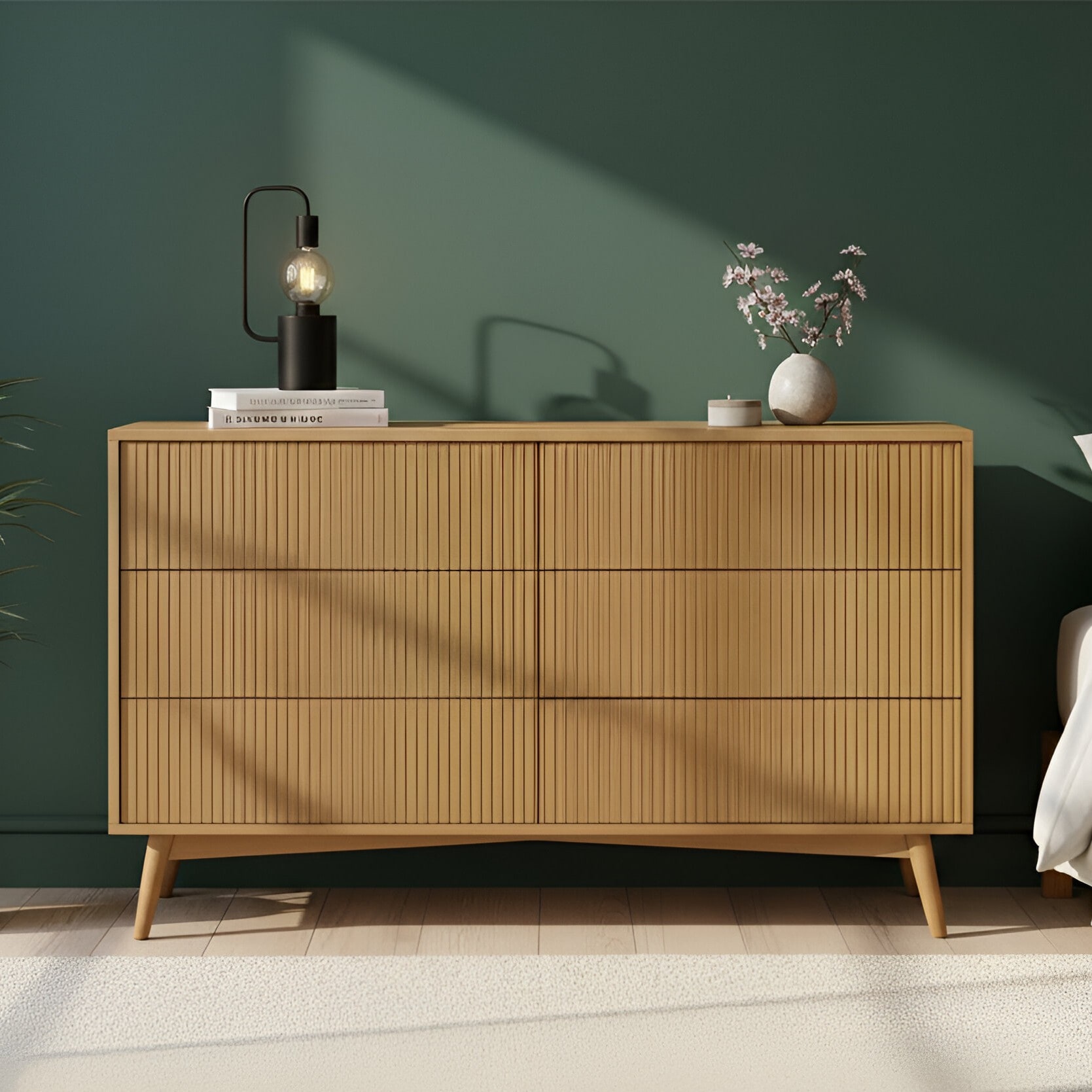 Teamson Home Tremolo Natural Acacia 55-in Standard dresser