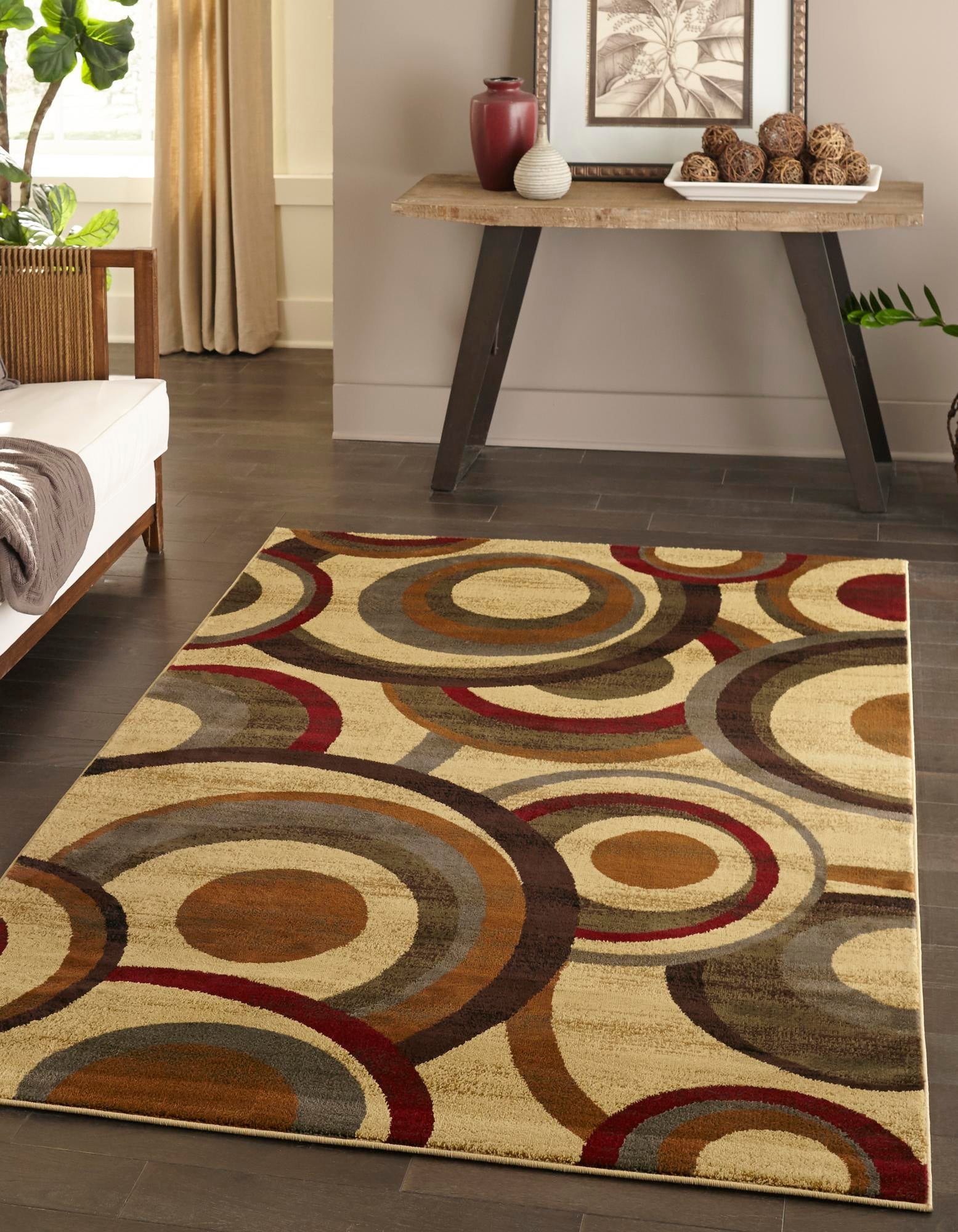 Unique Loom 3137897 Barista 4 x 6 (ft) Loomed Polypropylene Beige Rectangular Indoor Geometric Area rug