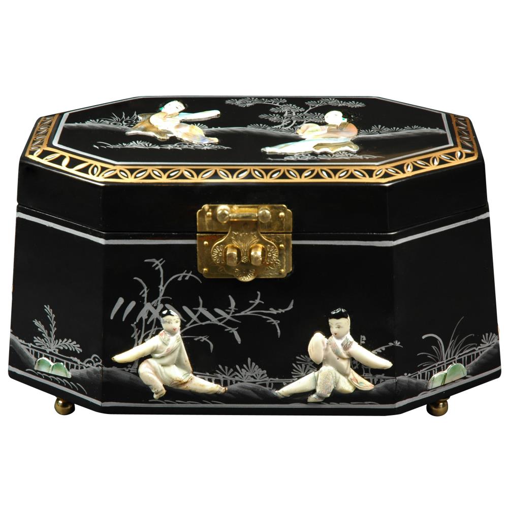 Red Lantern Oriental Furniture Black Freestanding Jewelry Box at Lowes.com