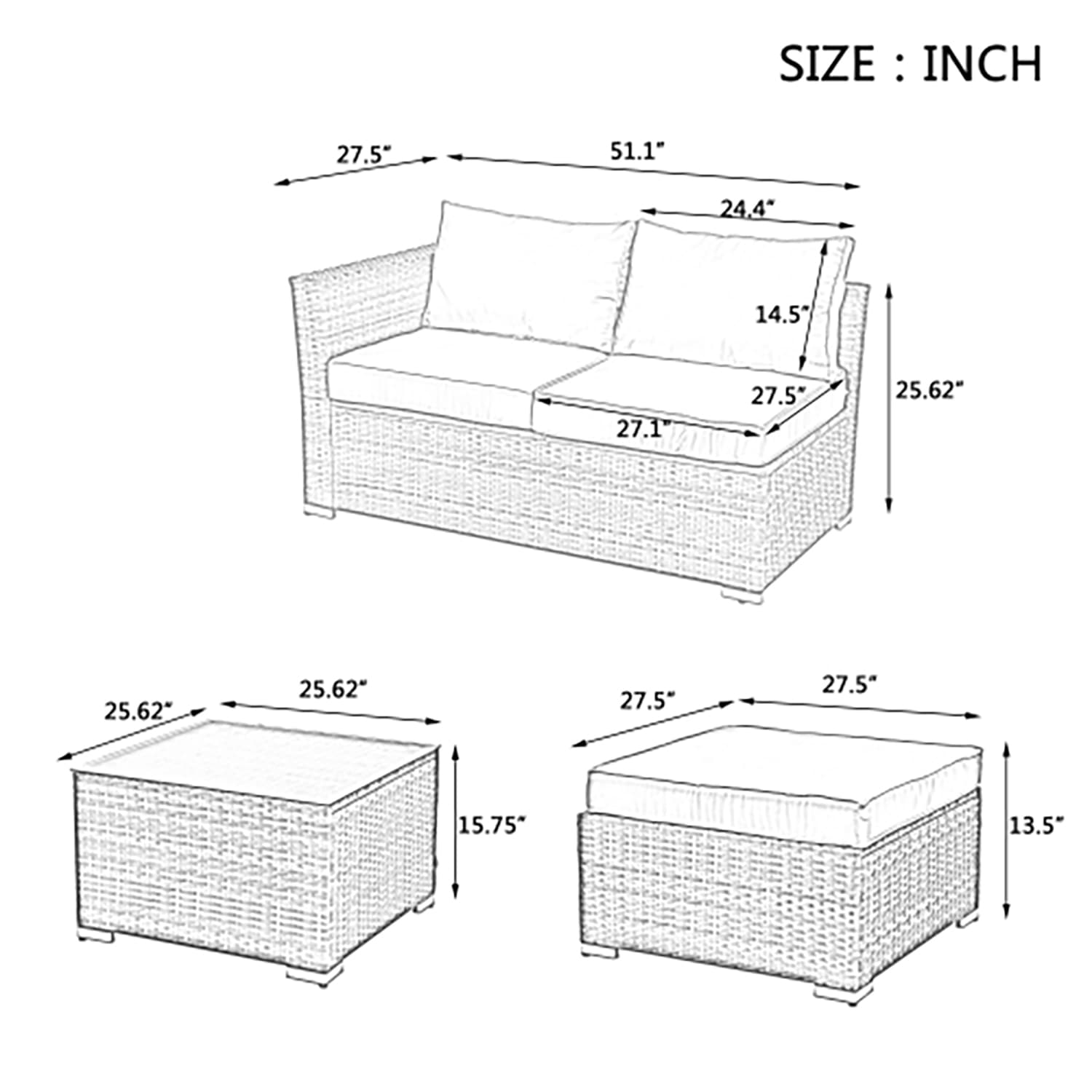 GZMR GM-DH-00019 Patio-Conversation-Sets - View #12