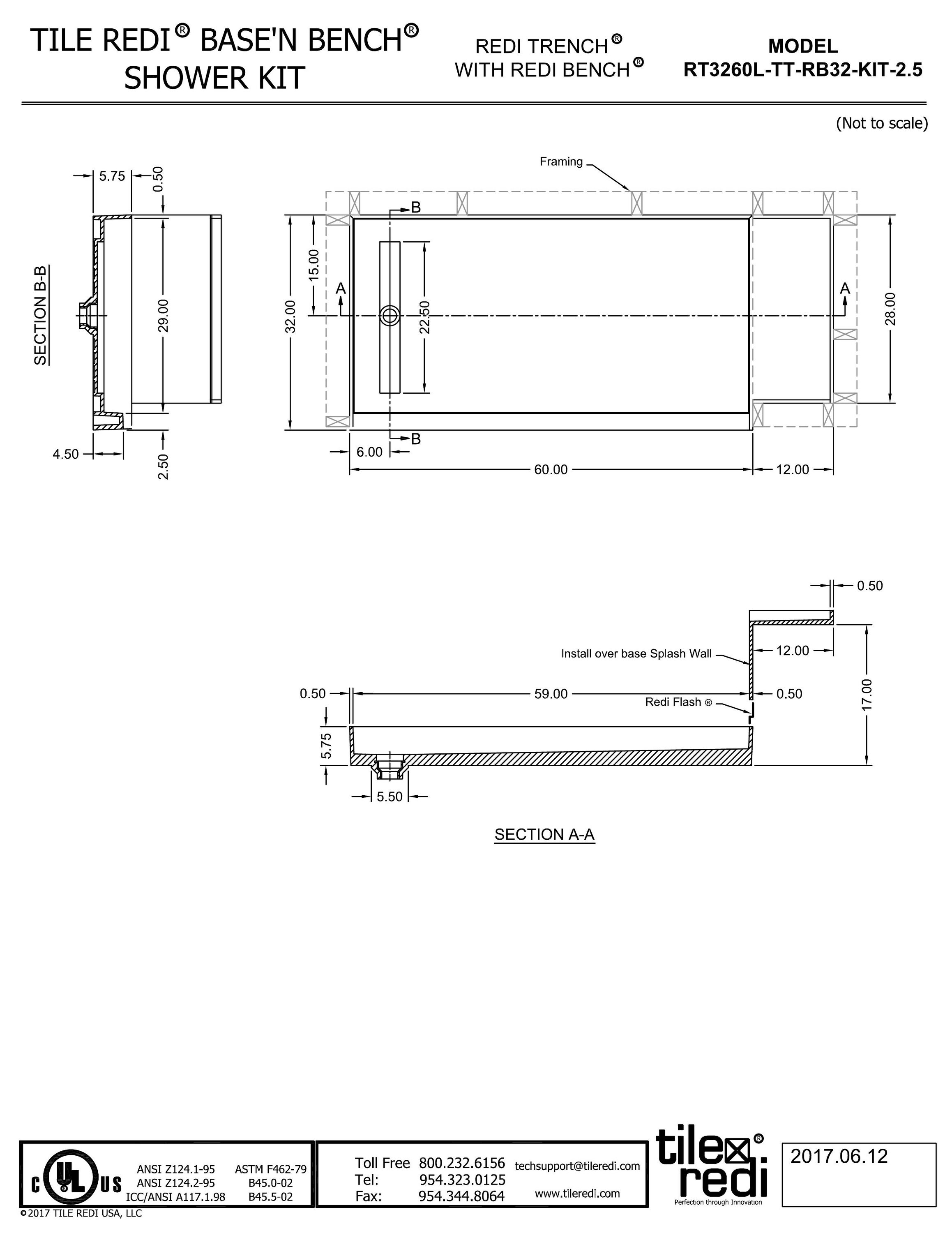Tile Redi RT3260L-TT-RB32-KIT Shower-Floors - View #9