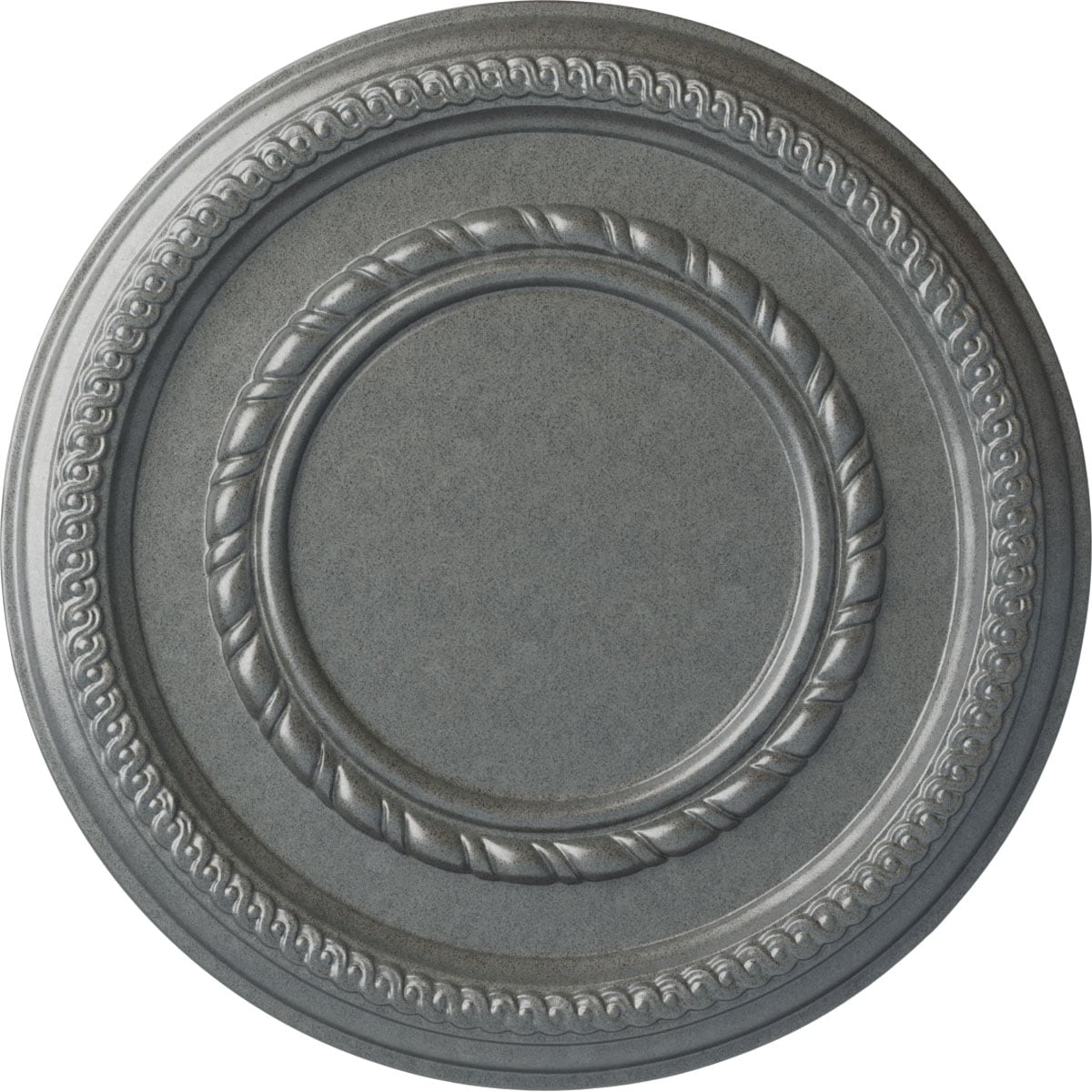 Ekena Millwork CM12FEPLS Federal Roped Small 12.5-in W x 12.5-in L Painted Platinum Polyurethane Whole Ceiling Medallion