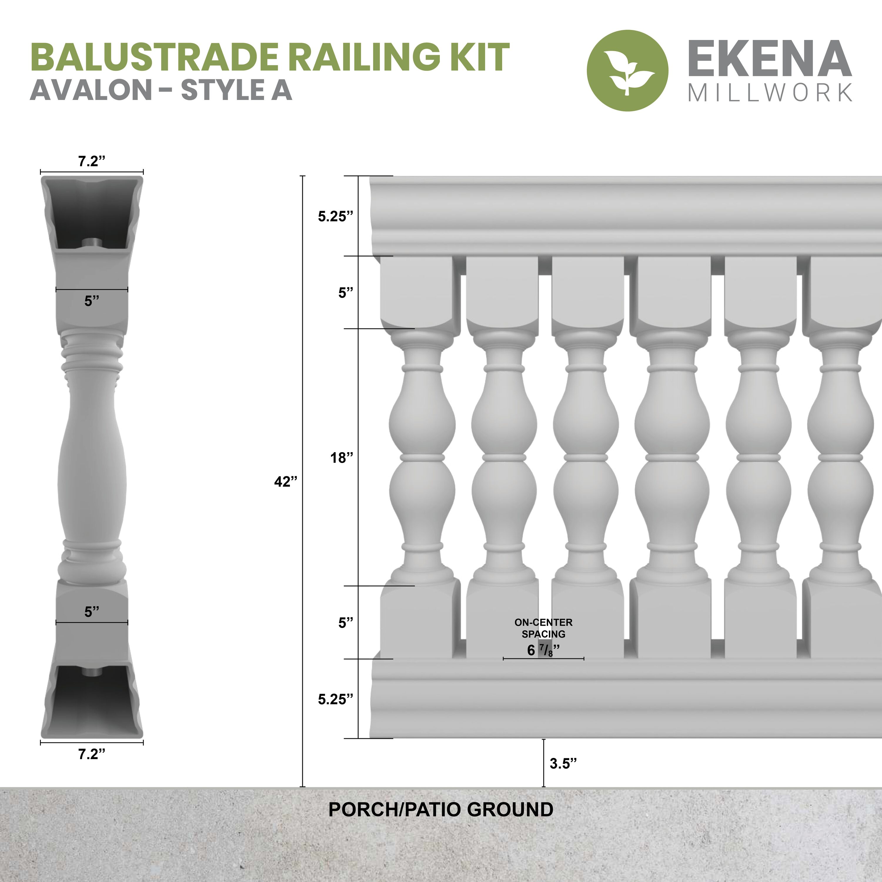 Ekena Millwork BALK42X192AVA railings - View #7