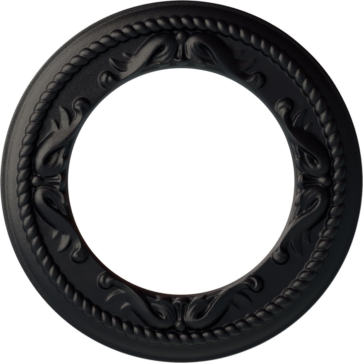Ekena Millwork CM12MESGS Roped Medway 12.25-in W x 12.25-in L Painted Steel Gray Polyurethane Whole Ceiling Medallion