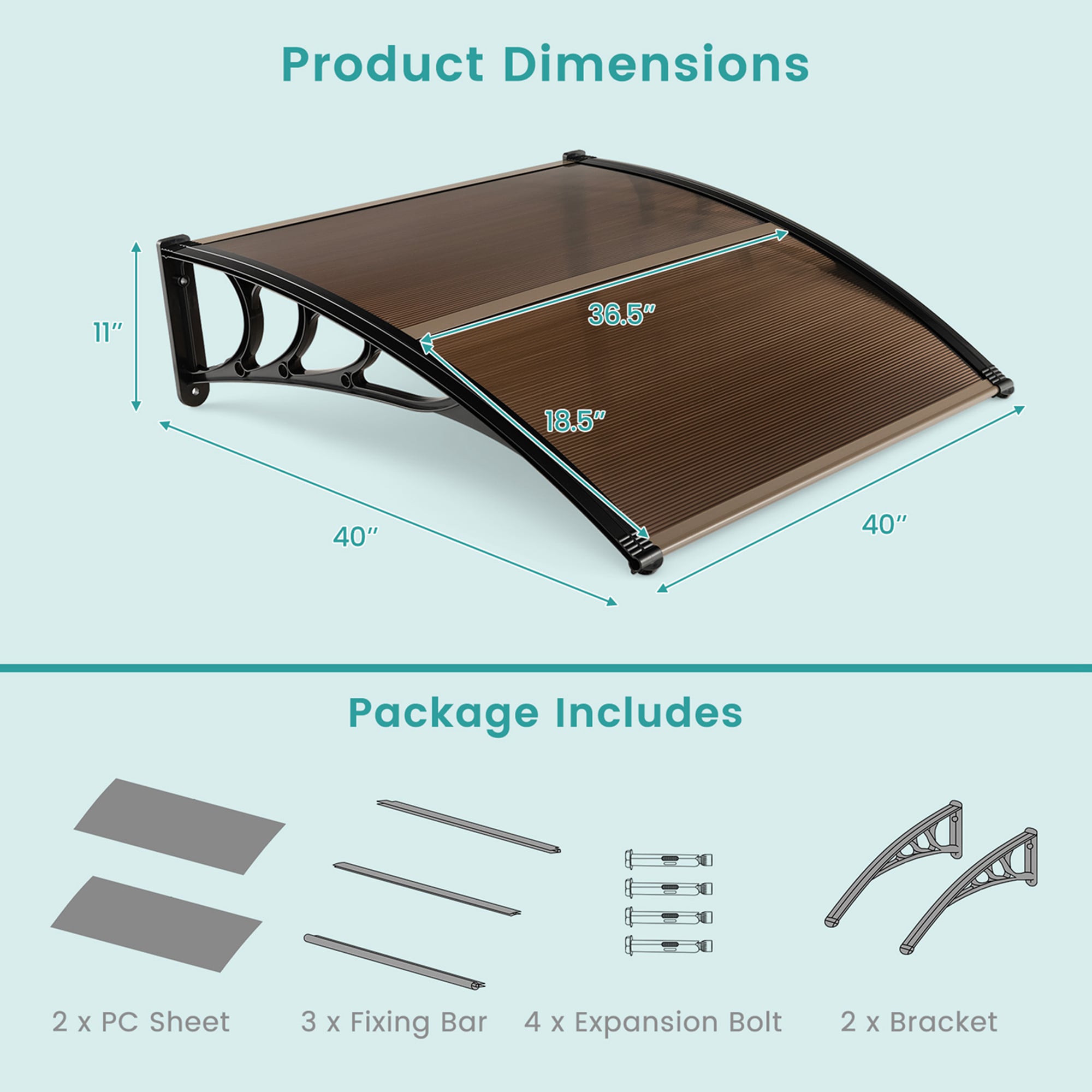Costway LWS00108 awnings - View #2