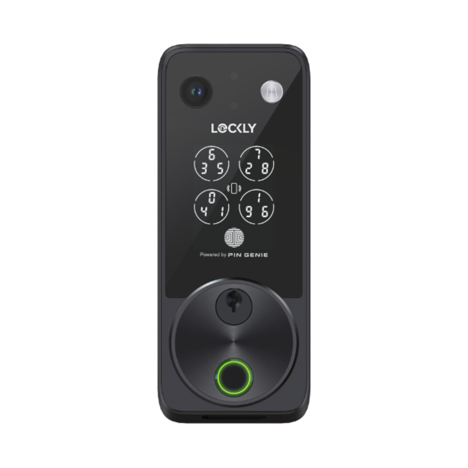 Lockly PGK798NVMB Vision Elite Zeno Series Matte Black Smart Lock, HD Video Doorbell w/ 2-Way Audio and Night Vision