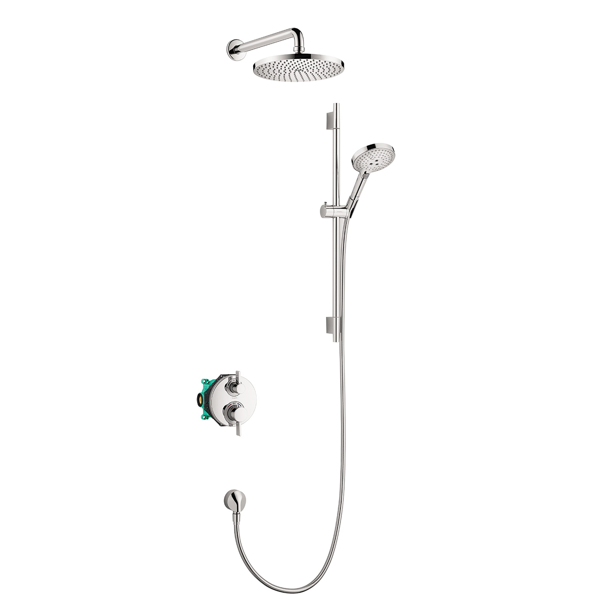 Chrome Multi-Head Adjustable Height Shower System