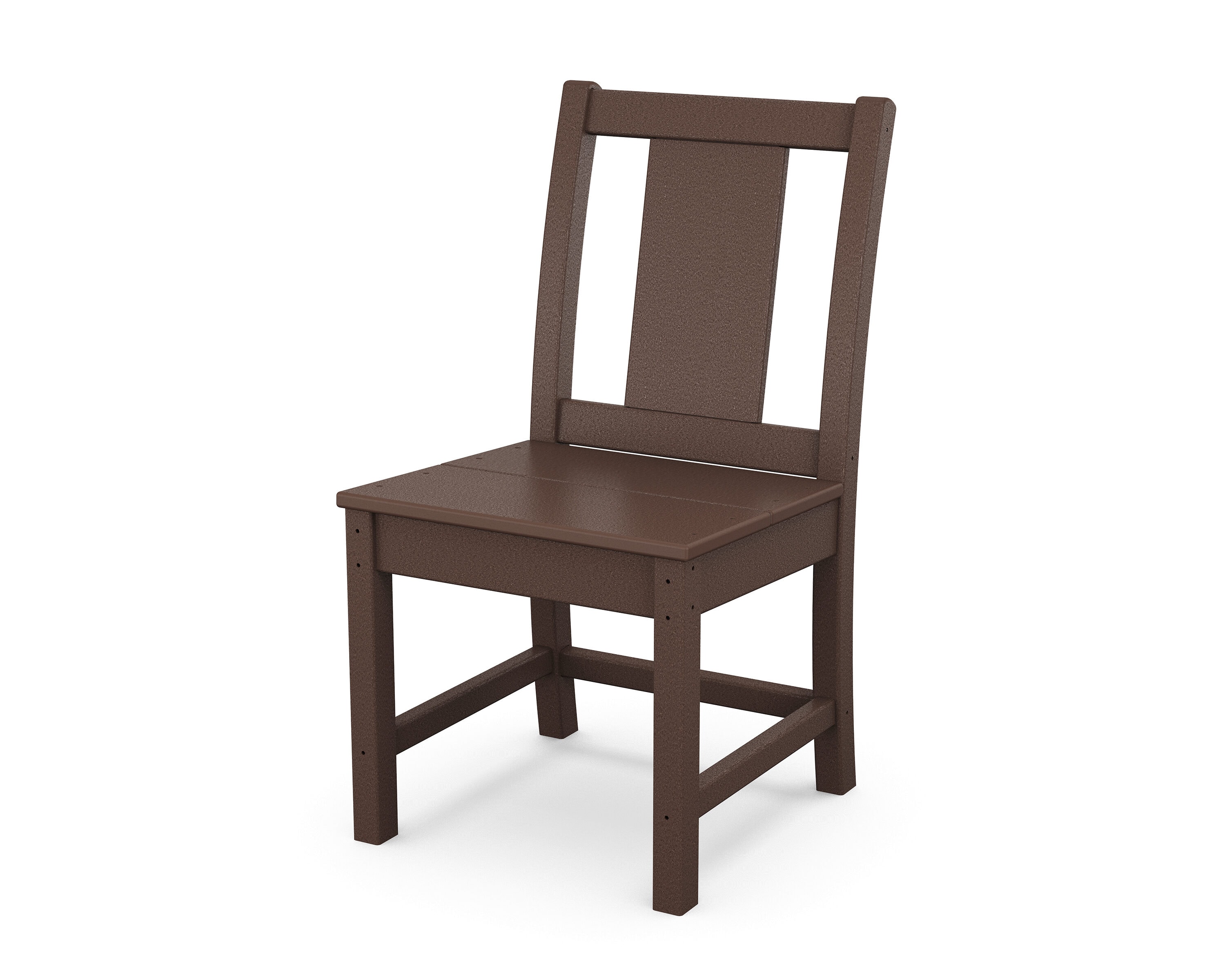 POLYWOOD TLD160MA Prairie Mahogany Plastic Frame Stationary Dining Chair with Slat Seat