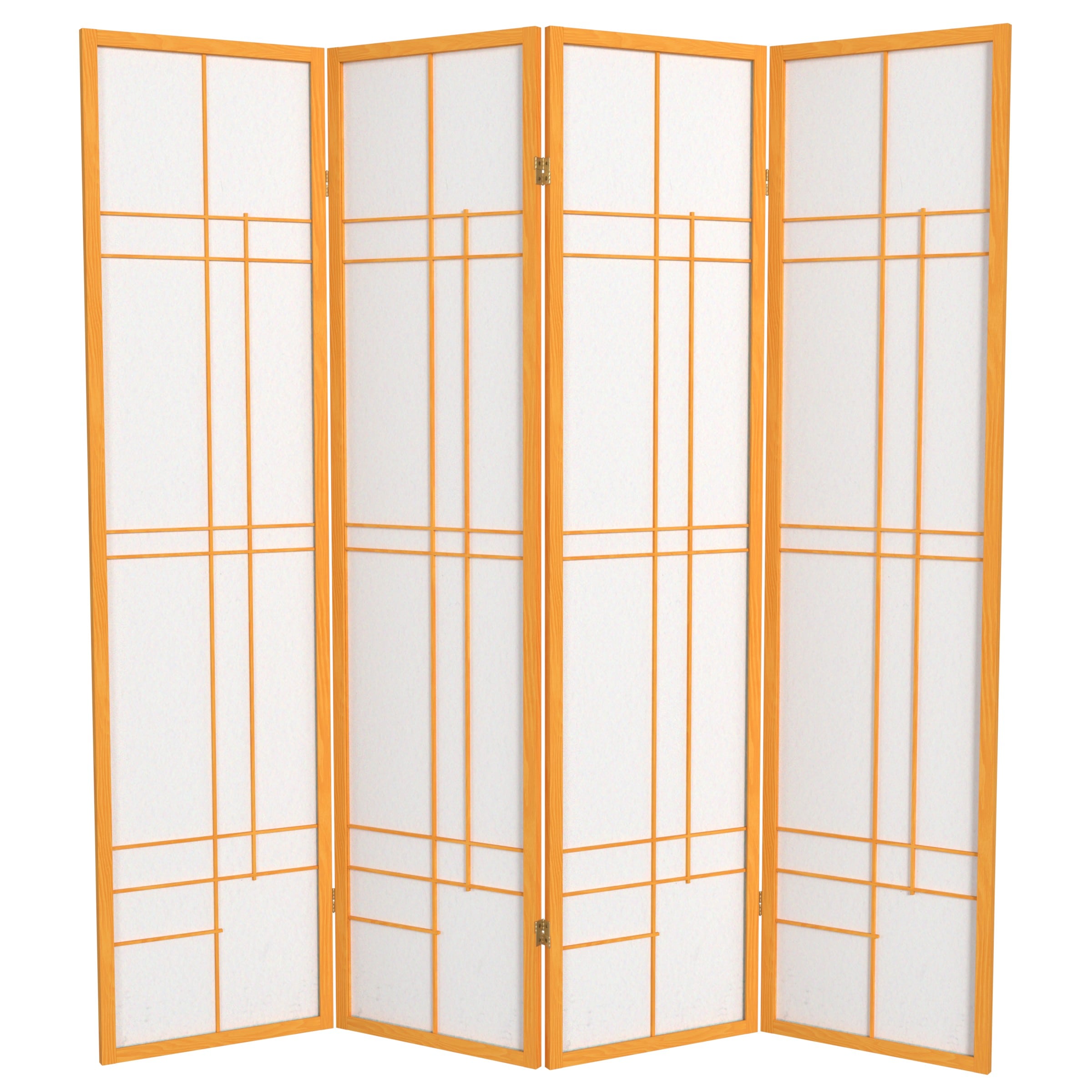 Red Lantern CEUD-4P-HON 4 -Panel Honey Wood Folding Shoji Style Room Divider