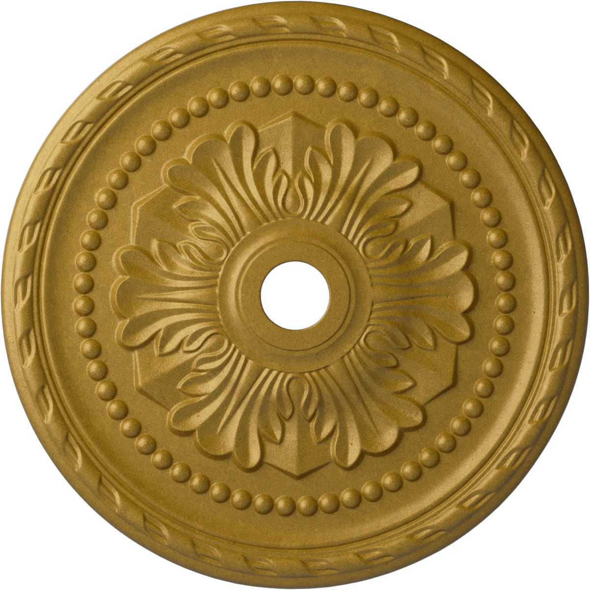 Ekena Millwork CM31PMPGS Palmetto 31.5-in W x 31.5-in L Painted Pharaohs Gold Polyurethane Whole Ceiling Medallion