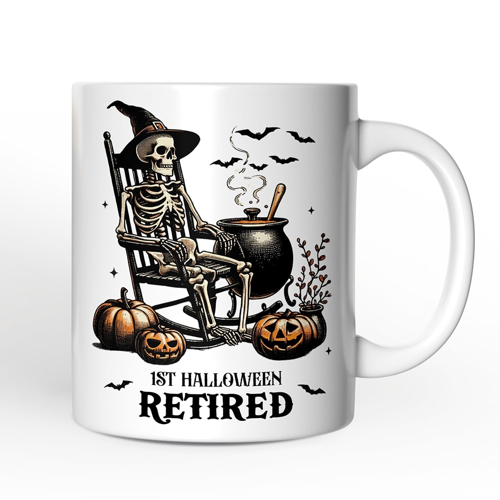 OrnamentallyYou Funny Retired Skeleton Mug Halloween Mug Gift #NPCM122