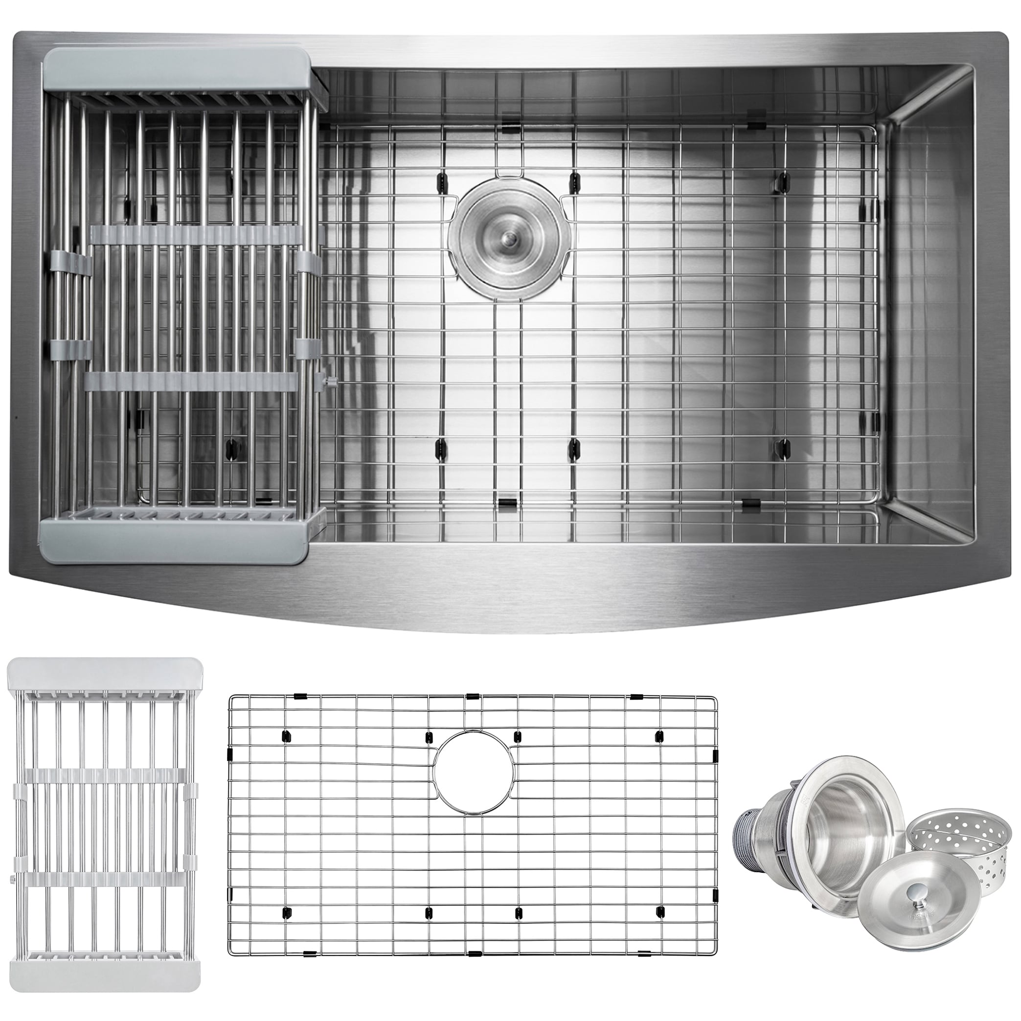 AKDY KS0113 Undermount 33-in x 20-in Stainless steel Single bowl 18 -Gauge Kitchen Sink