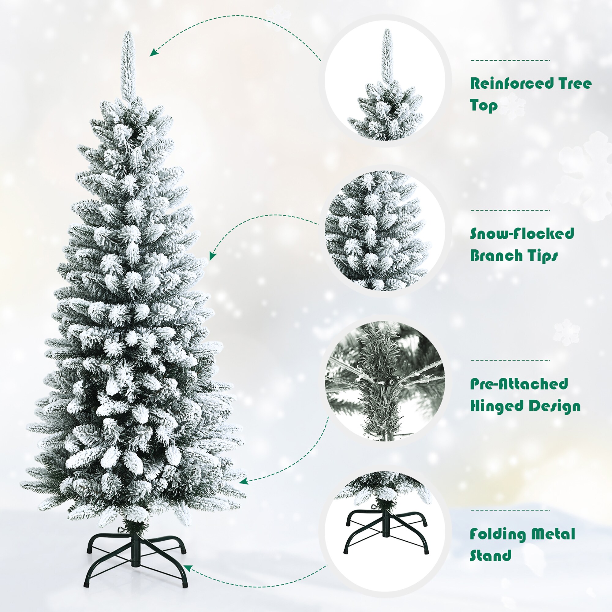 Goplus 3-ft Full Artificial Christmas Tree with Burlap Bag Base