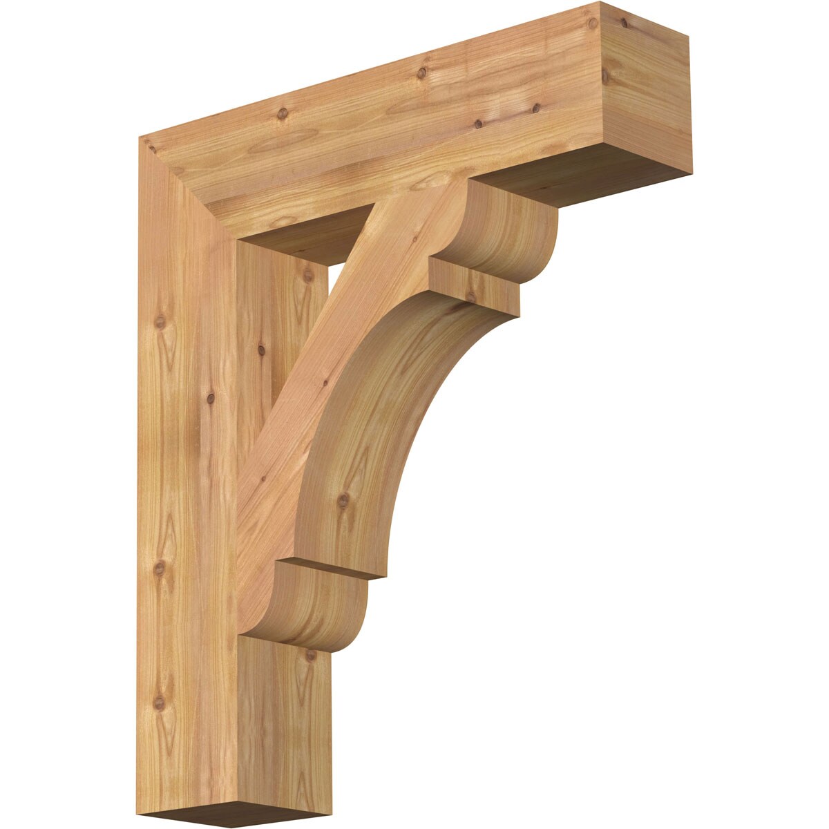 Ekena Millwork BKT06X24X28OLY05SWR Olympic block smooth 5-1/2-in x 24-in x 28-in Western red cedar Brown Wood Standard bracket