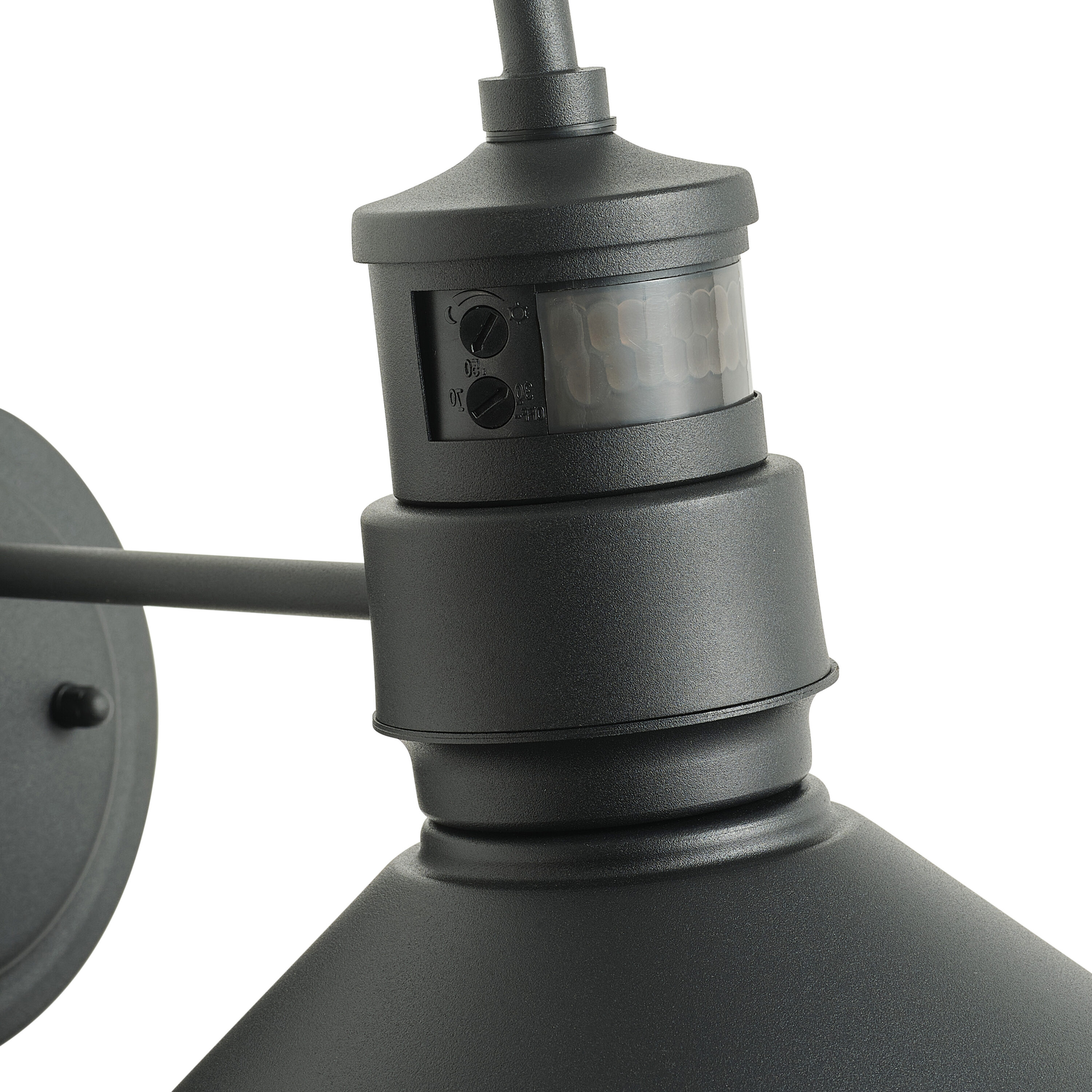 Black Metal Dimmable Motion Sensor Outdoor Wall Sconce