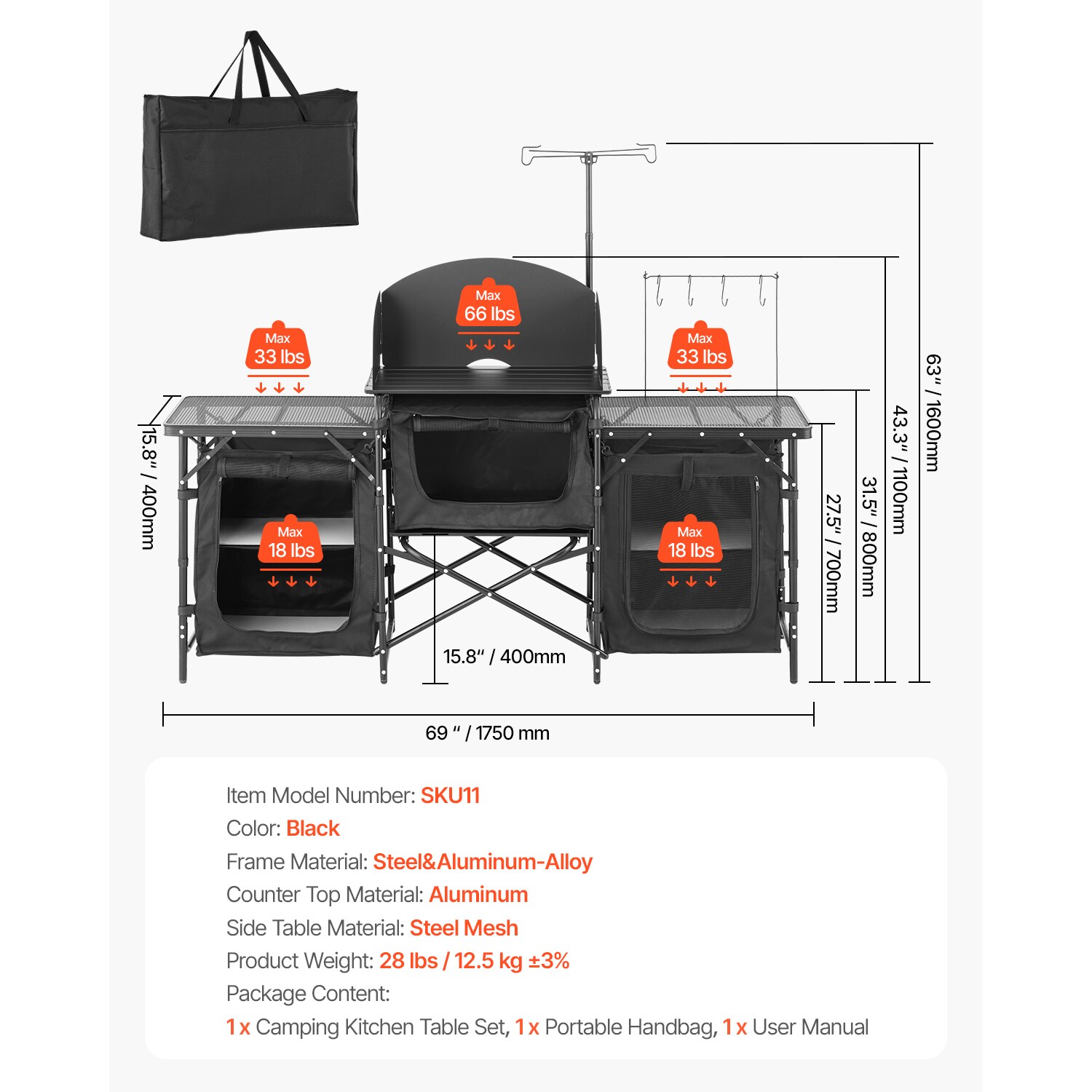 VEVOR SCDFBCWJKHST07025V0 Picnic-Tables - View #6