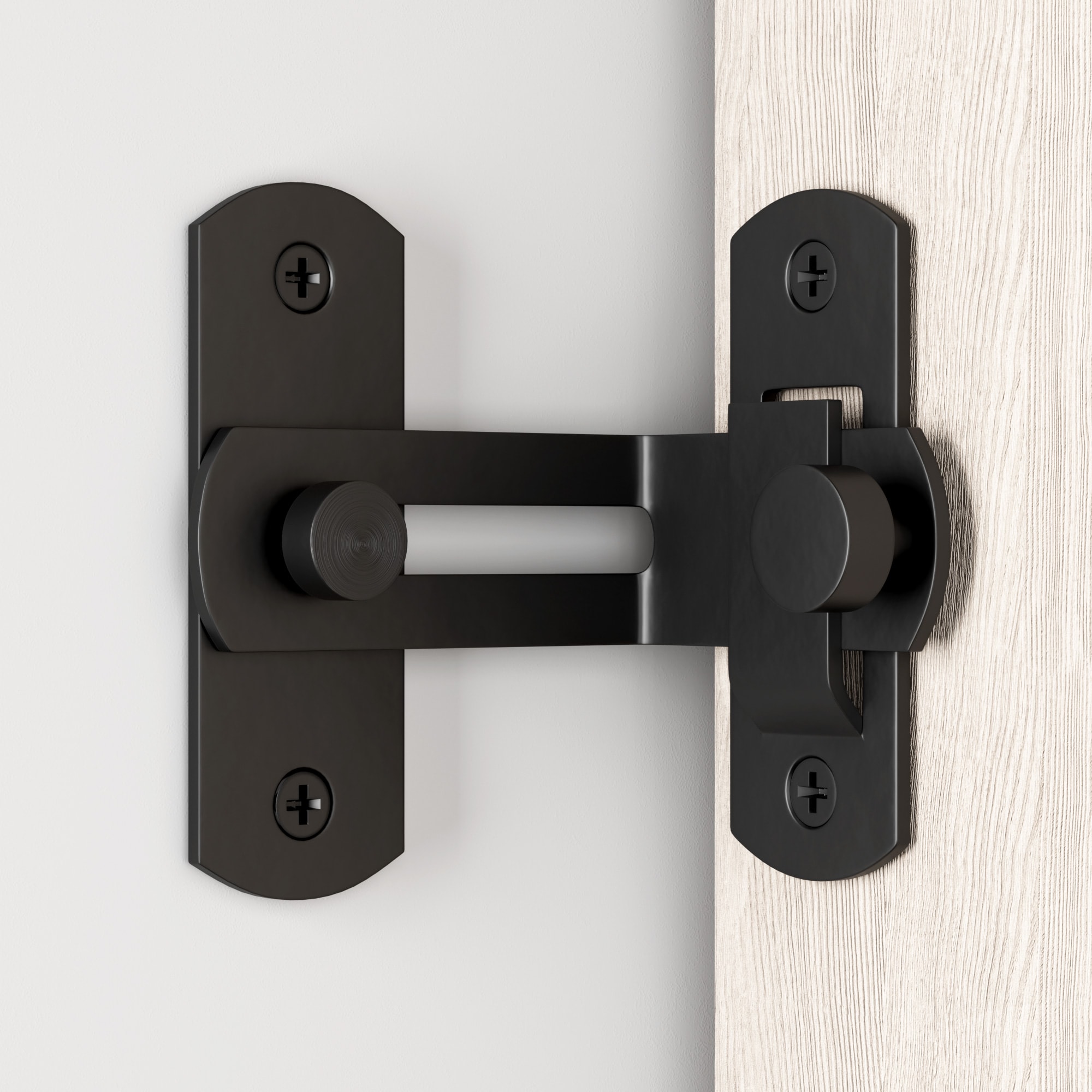 WINSOON GCM6020 Matte Matte Black Indoor/Outdoor Single Barn door lock