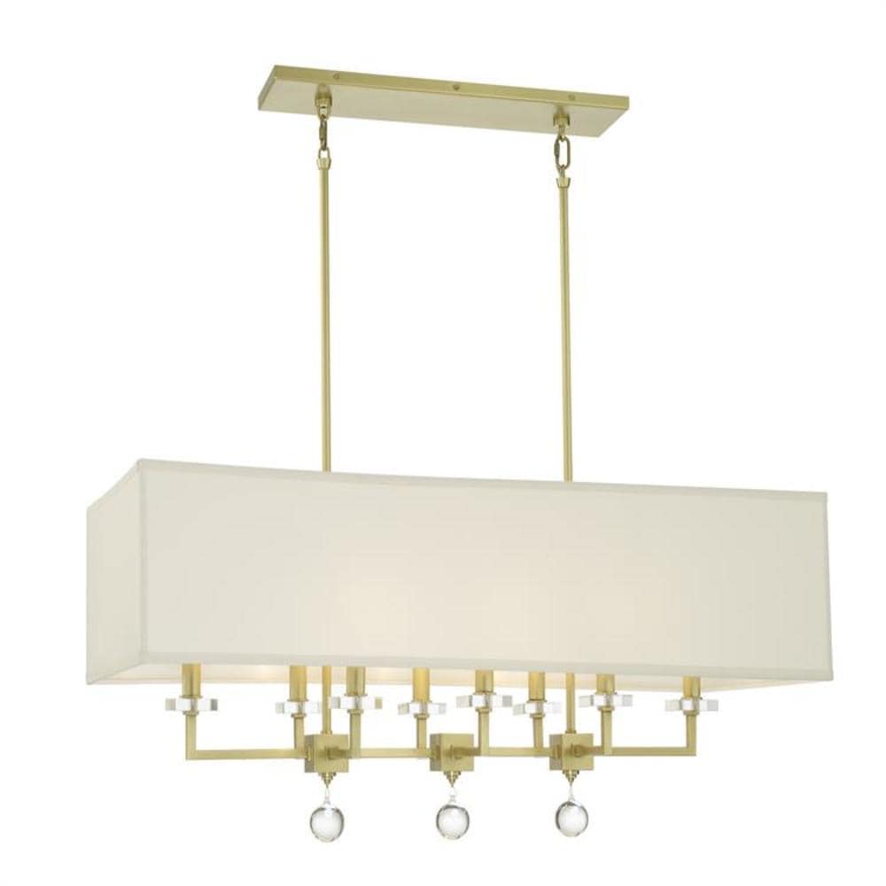 Crystorama 8109-AG Paxton 8 -Light Polished Bronze Modern/contemporary Crystal For Use in Bedrooms, Dining Rooms, Foyers, Kitchens, Living Rooms Chandelier