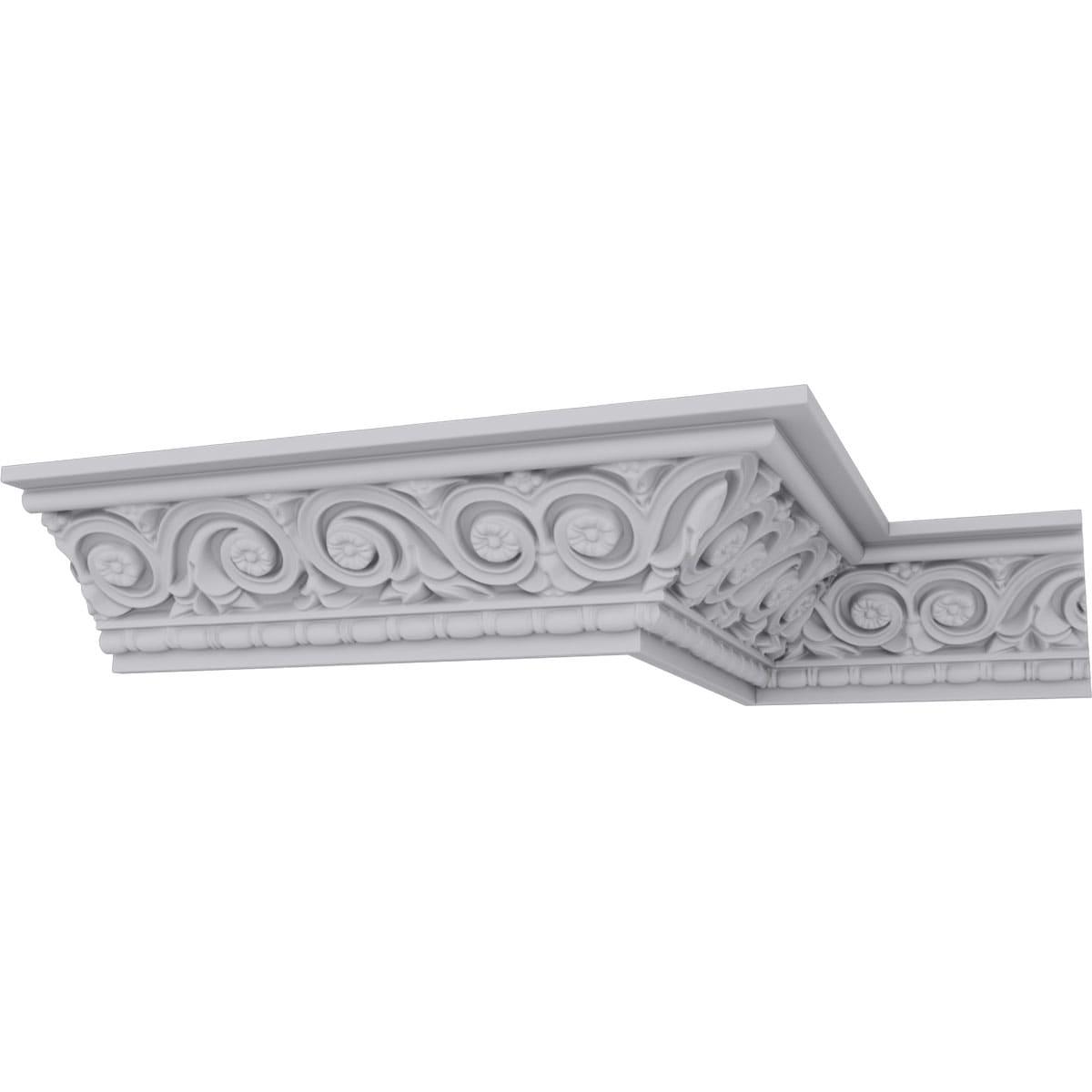 Floral White Urethane Crown Moulding 94.5" Length