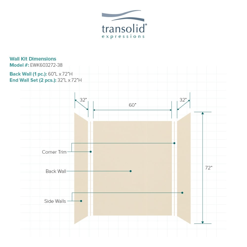 Transolid EWK603272-38 Shower-Wall-Surrounds - View #2