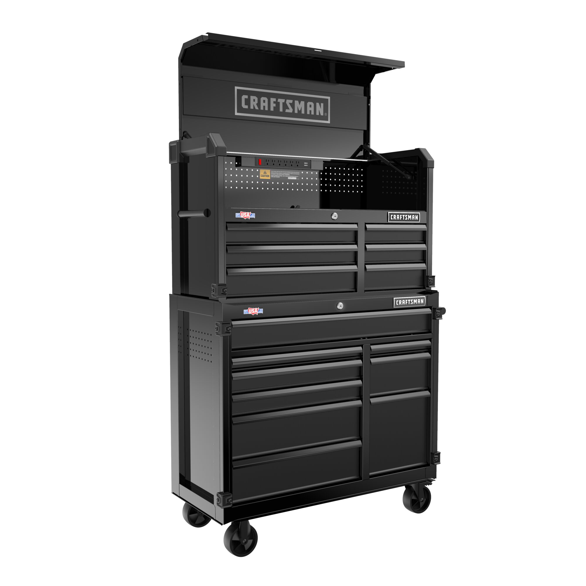 CRAFTSMAN Premium 2000 Series 40.5 in W x 24.5 in H 6 Drawer Steel Tool Chest Black CMST98259BK at Lowes