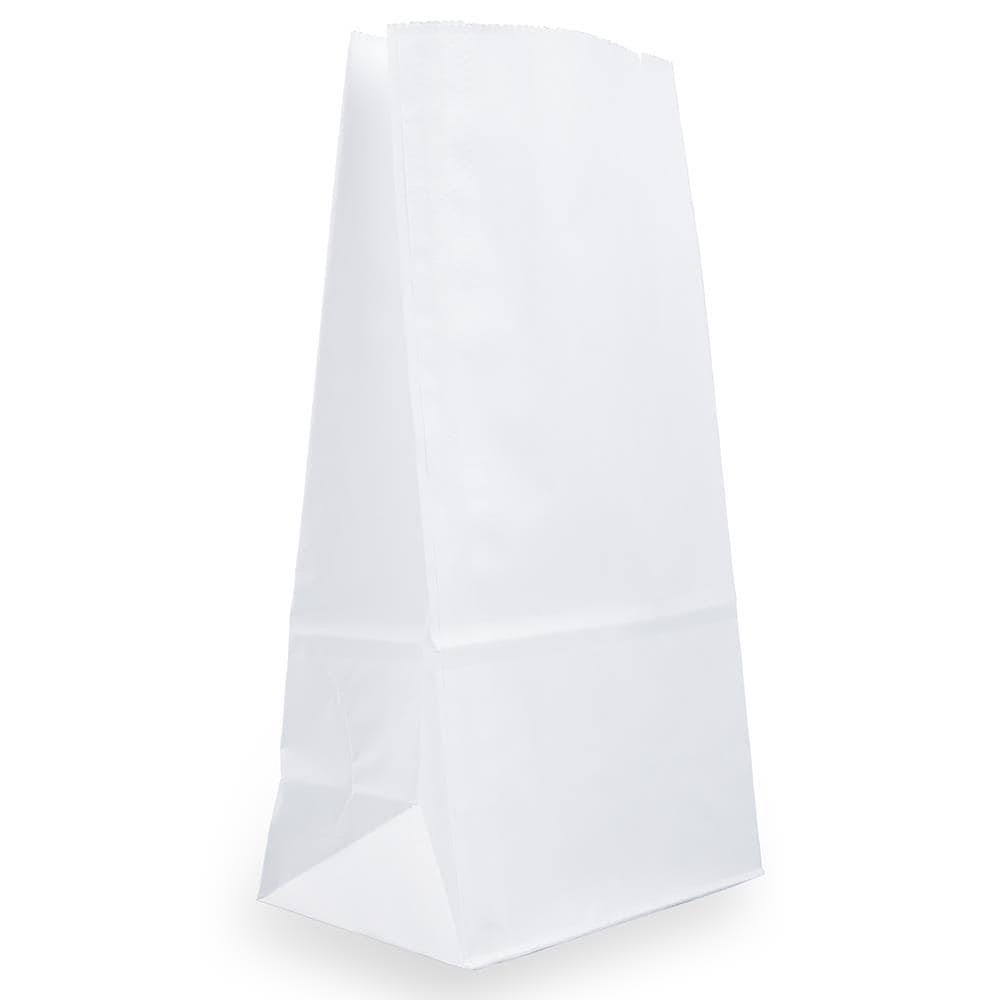 JAM Paper 692KRWHB Kraft Lunch Bags 6 x 11 x 3-1/2 White Picnic basket