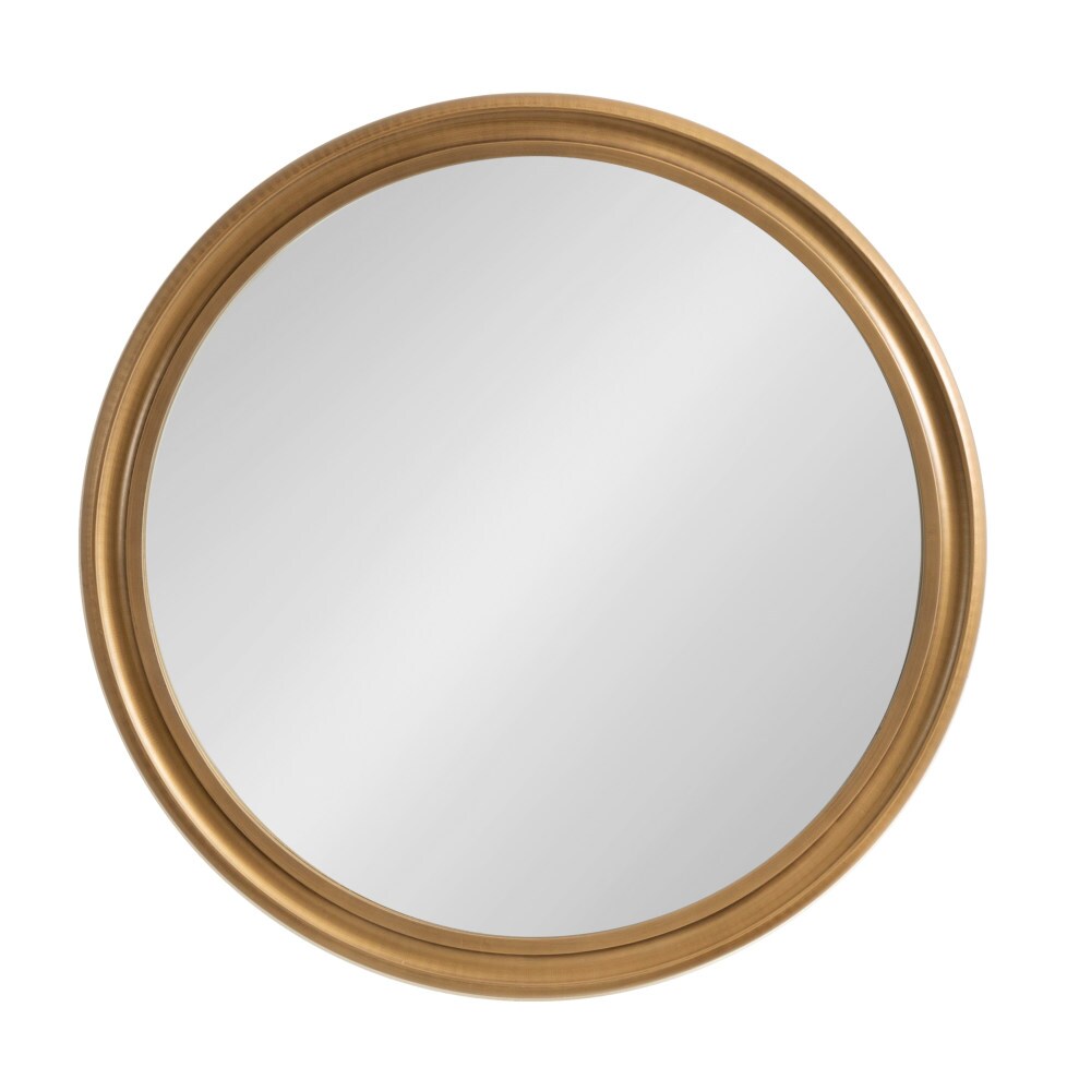 Kate and Laurel 28.00-in W x 28.00-in H Round Gold Framed Wall Mirror