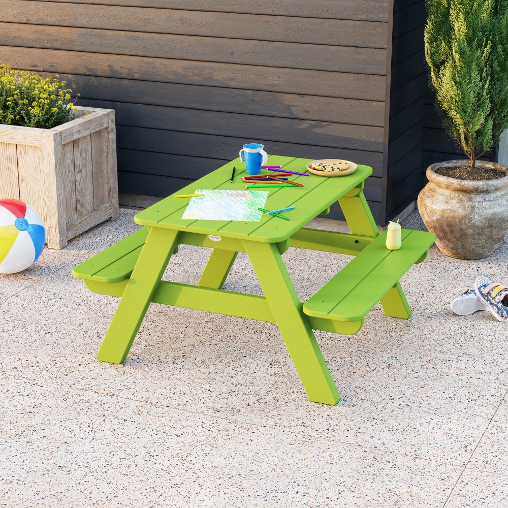 POLYWOOD KT130LI Kids Rectangle Outdoor Coffee Table 34.5-in W x 39-in L