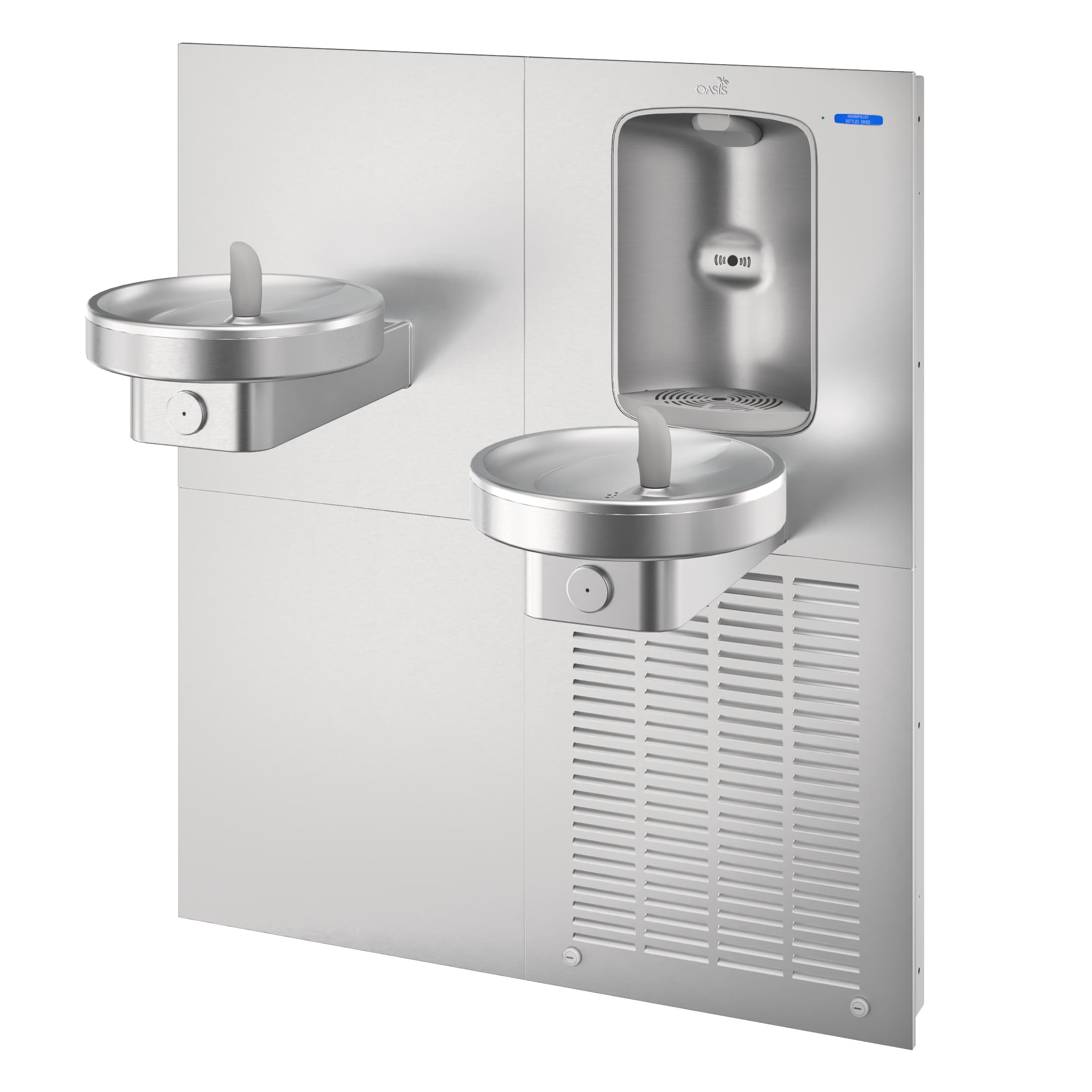 Oasis RadII Bi Level Refrigerated Drinking Fountain with Integrated Electronic Bottle Filler 8 GPH #507172