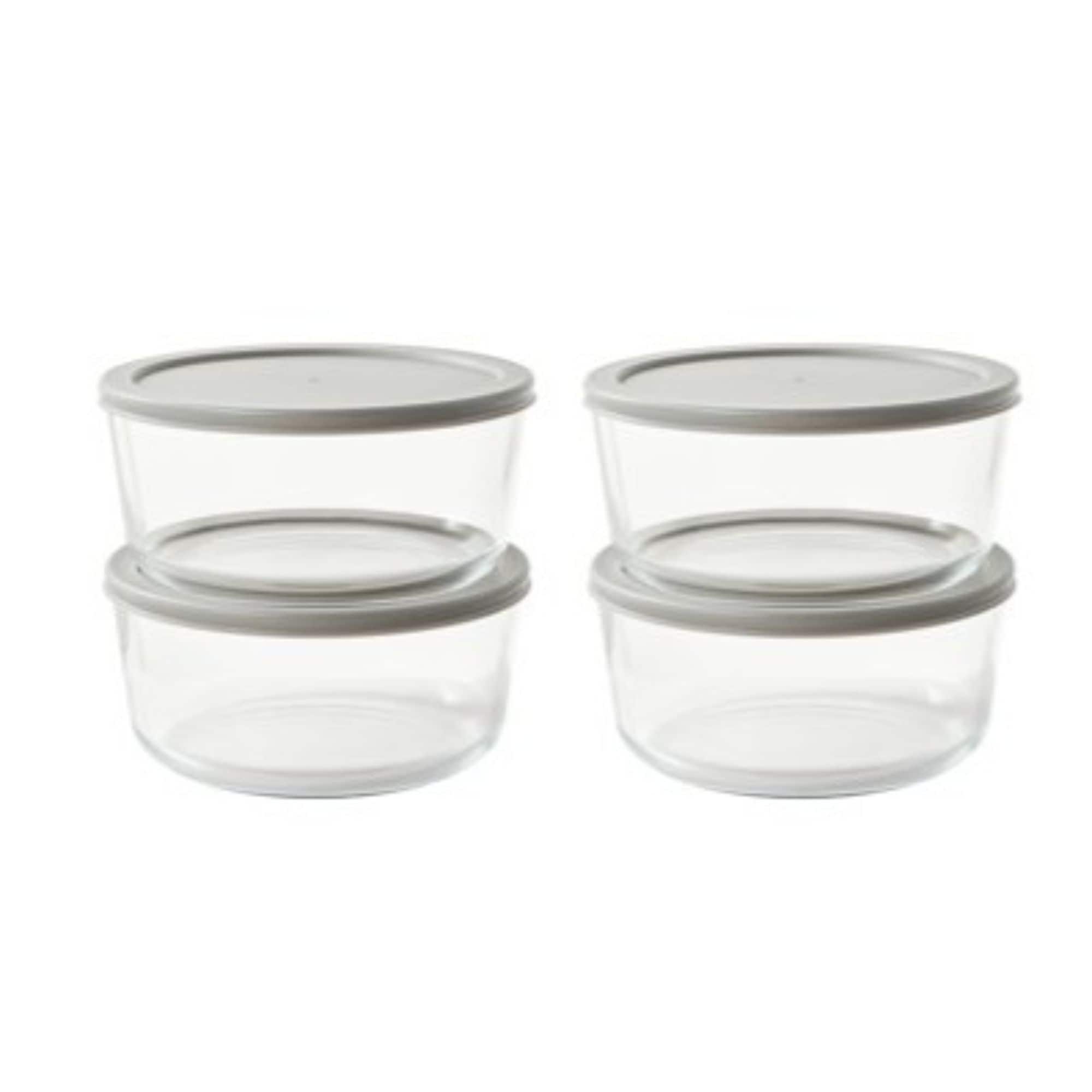 Dura Living 16-Piece Round Nest Space-Saving Glass Storage Container Set (8 Containers + 8 Lids) With Bonus Lids