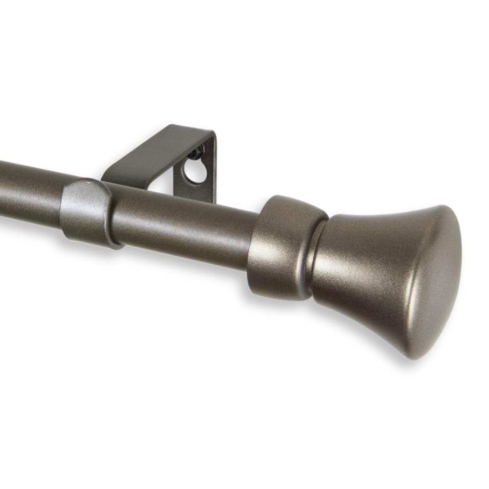 Hart & Harlow L5712-284 5/8-in Alistair 28-in to 48-in Antique gold Steel Single curtain rod with Finials