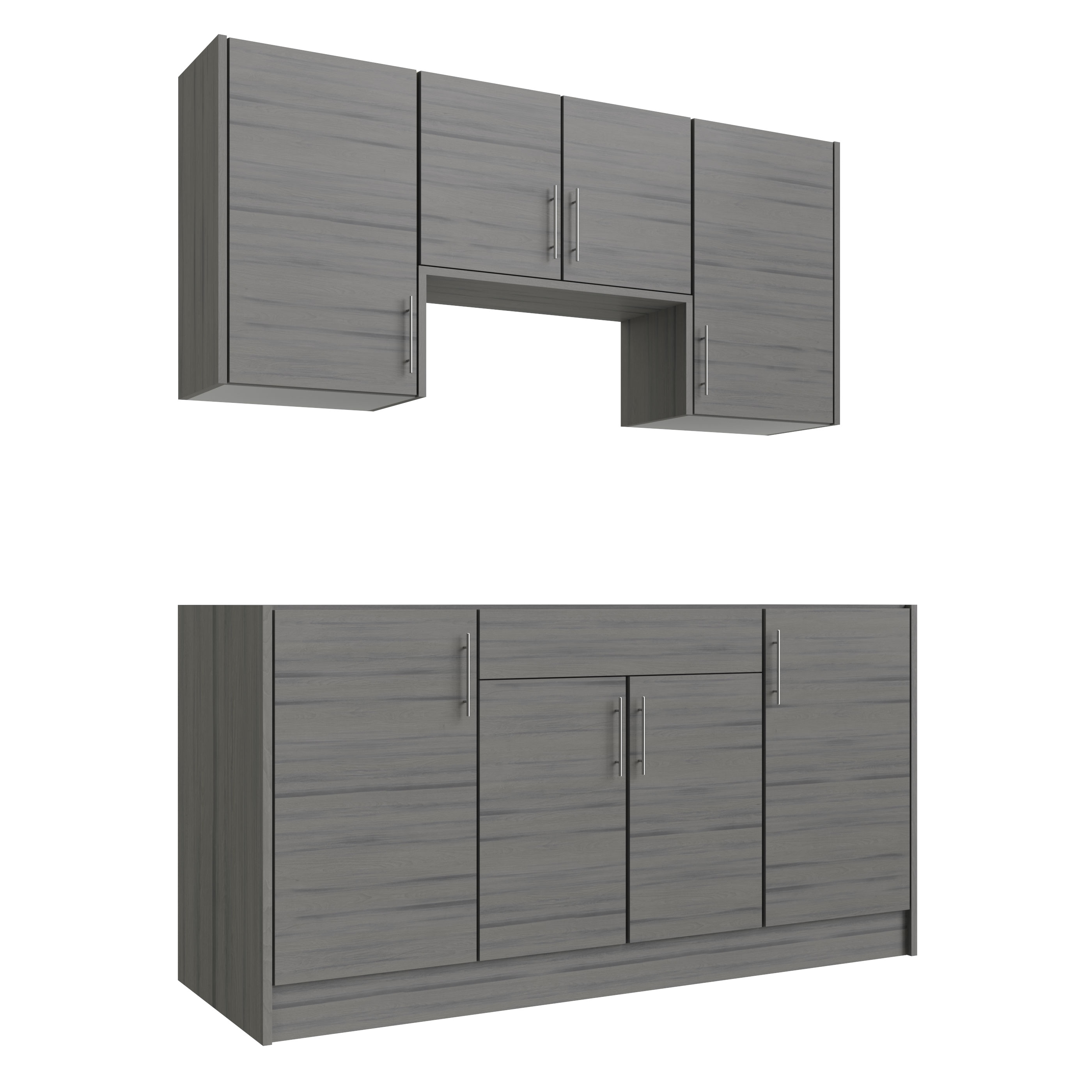 WeatherStrong WSE66WMK-MDA Miami 6 -Piece 67.25-in W x 25-in D x 84-in H Modular Outdoor Kitchen Set
