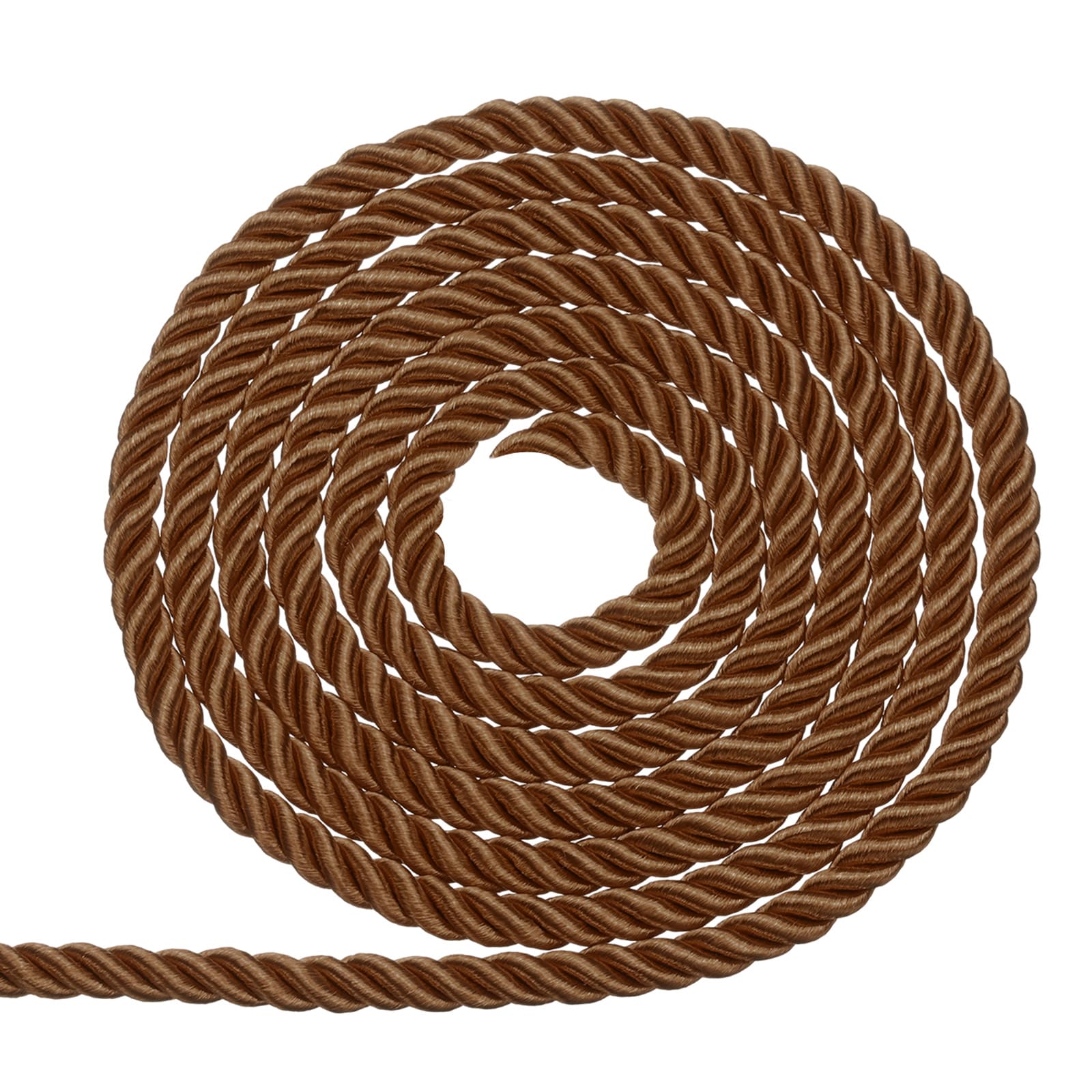 Unique Bargains Twisted Cord Trim 5mm/11 Yard Trim Cord Rope 3-Ply Polyester Silk Twine Braided Rope for Home Decor Graduation Brown #S26050900UX3560