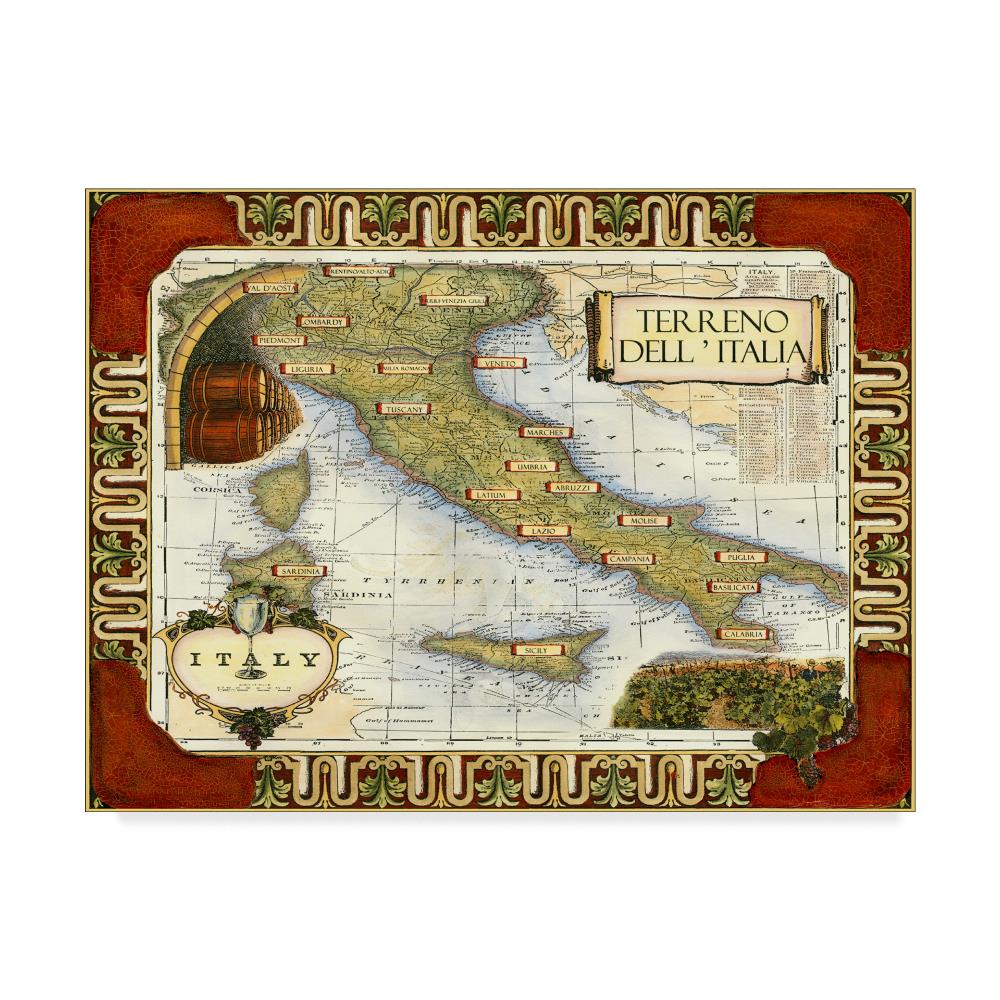 Trademark Fine Art Framed 14-in H x 19-in W Maps Print on Canvas at ...