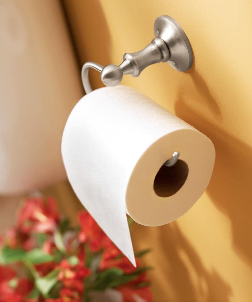 Moen Preston Brushed Nickel Wall Mount Single Post Toilet Paper