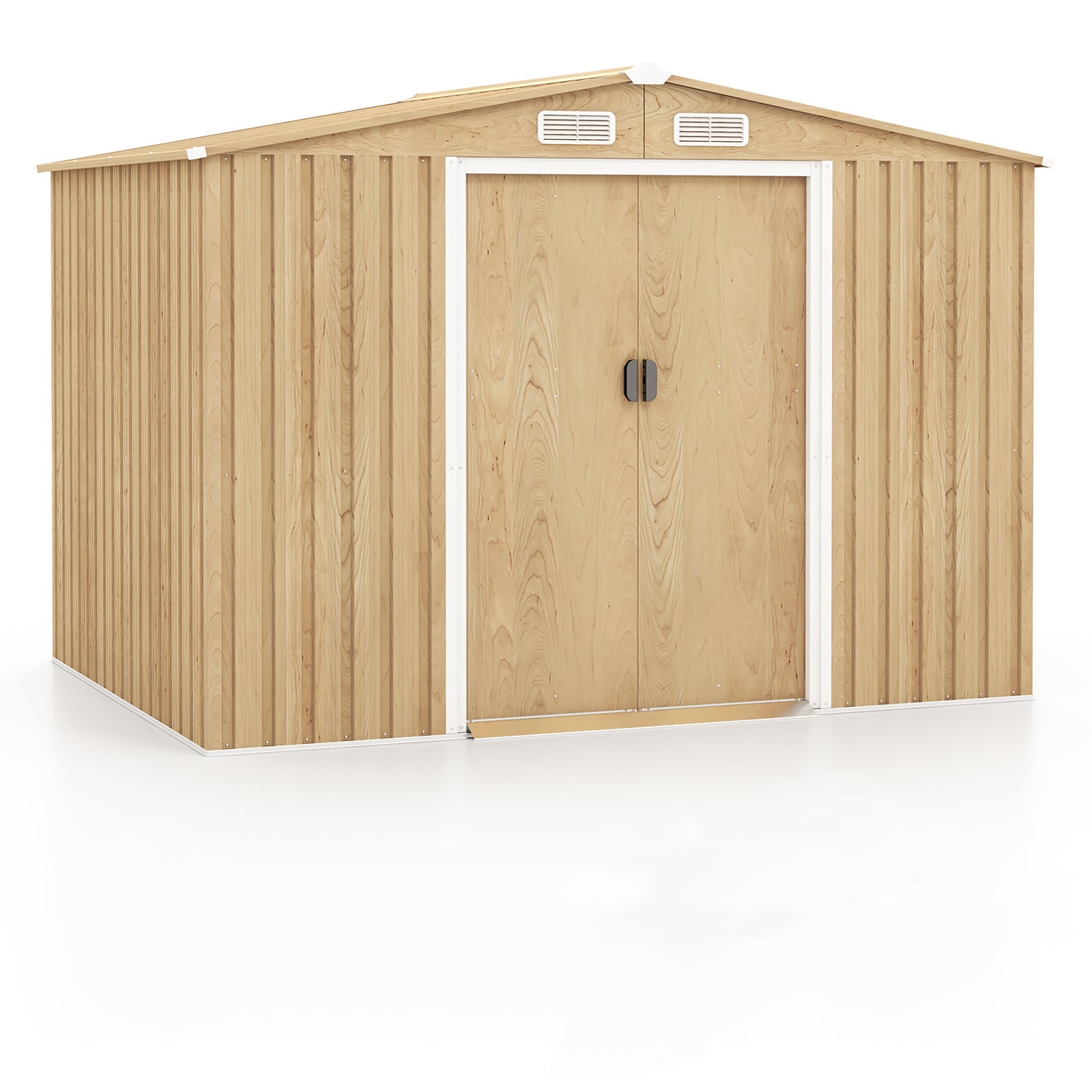Brown Galvanized Steel Gable Roof Storage Shed