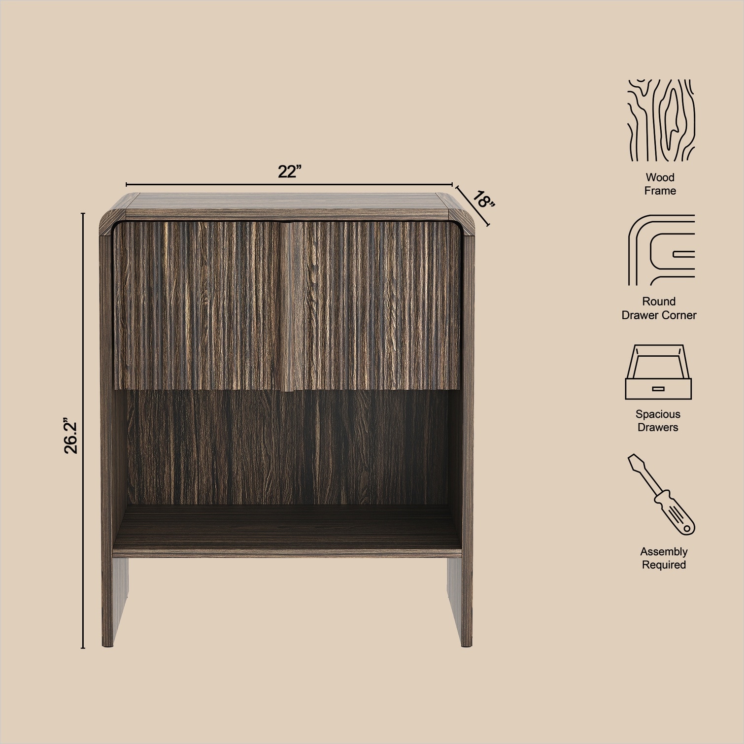 SUNCREAT AE9Y4YQN9POE nightstands - View #3