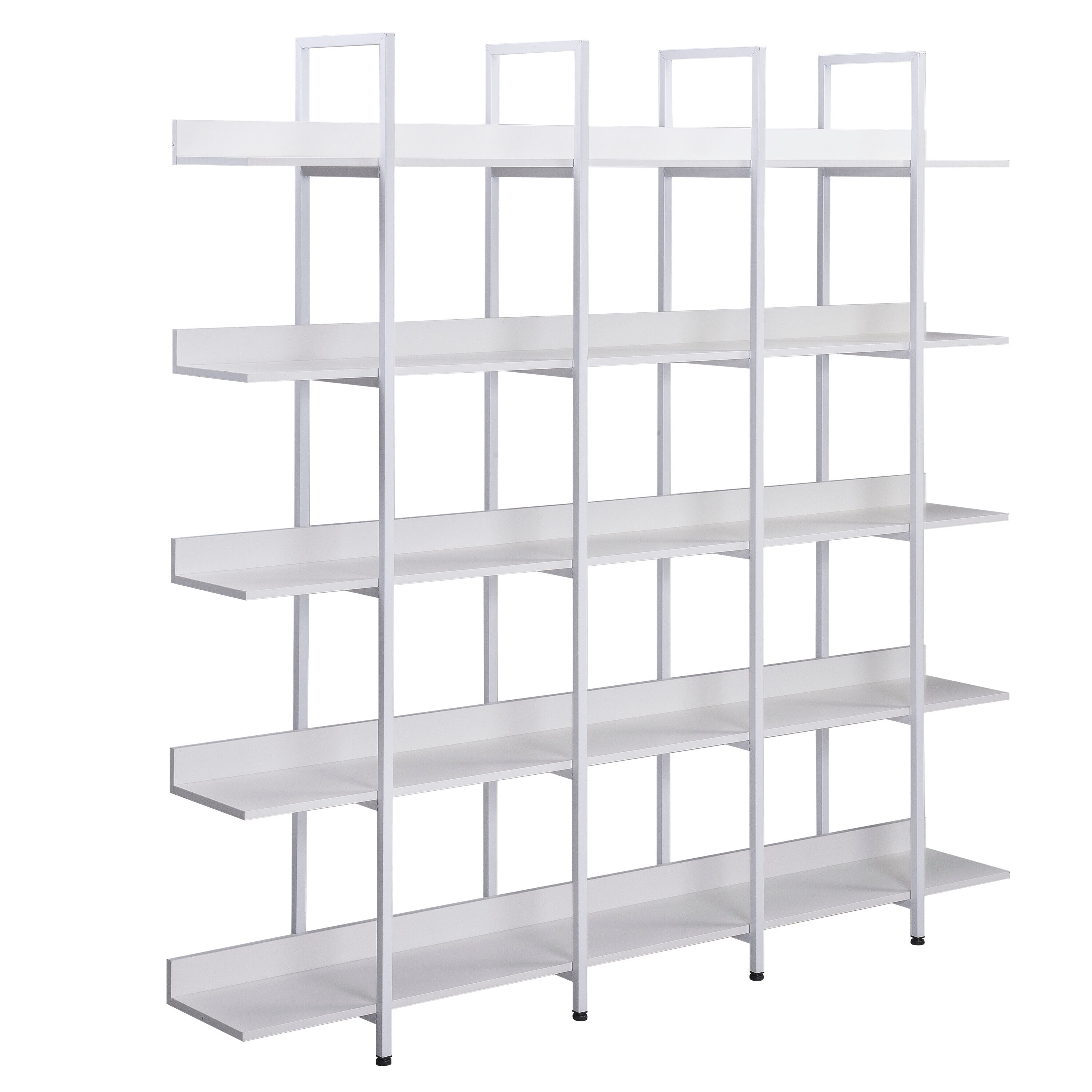 ModernLuxe L-WF286176AAK White MDF Bookcase ( 11.81-in W x 70.87-in H x 70.87-in D ) Finished