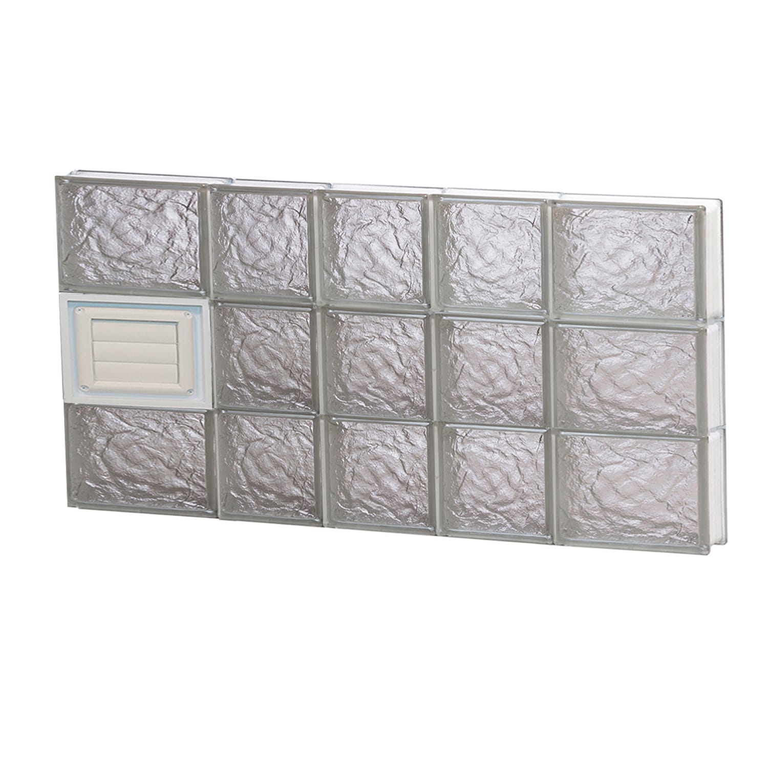 REDI2SET D3418IS Ice Glass 32-3/4-in x 17-1/4-in Frameless Replacement Dryer vent Glass Block Window